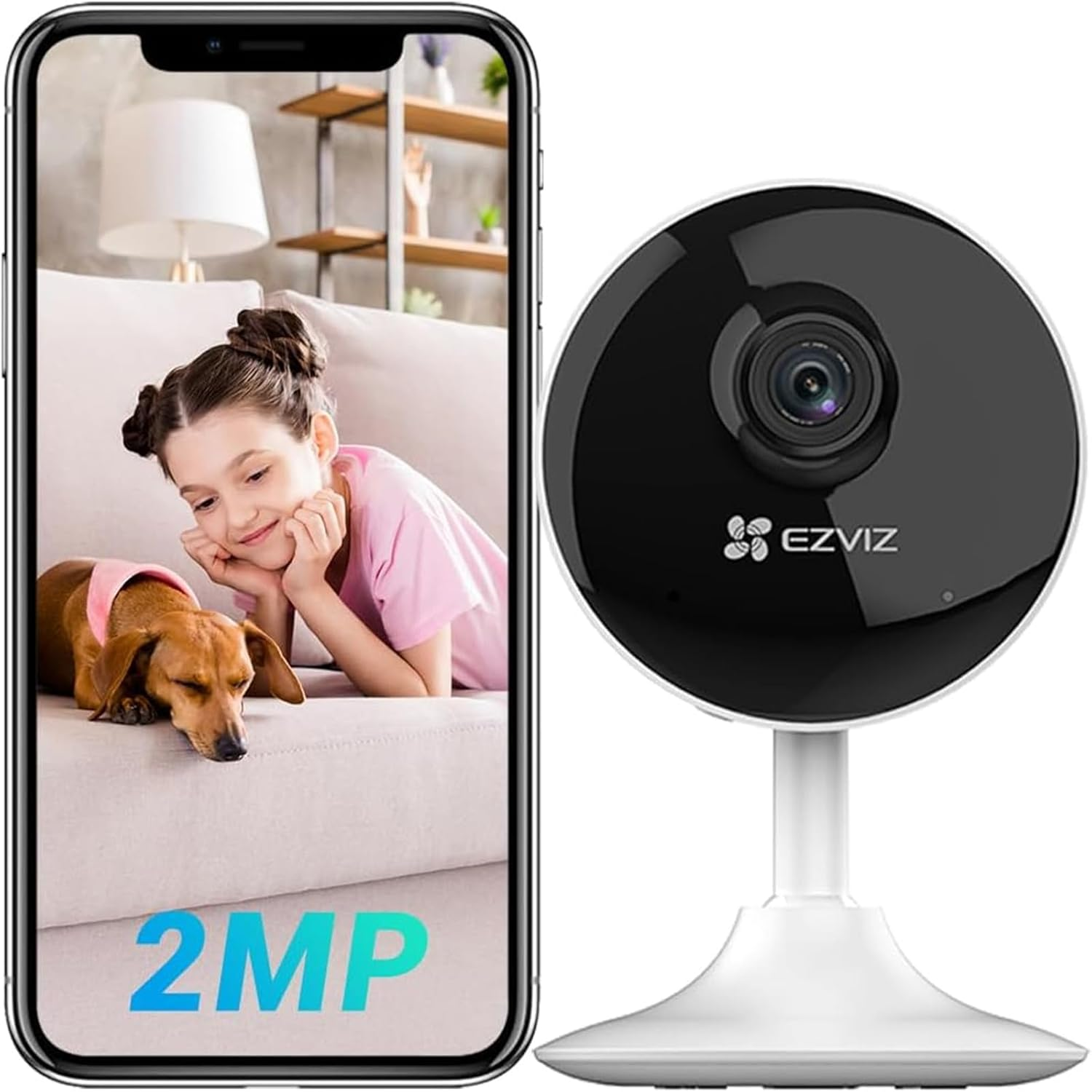 EZVIZ Security Camera, 1080P Indoor Wi-Fi Camera, Baby/Pet Monitor, Motion Detection, Night Vision, Two-Way Talk, 256G Sd/Icloud Storage, Compatible with Alexa, Google Assistant, C1C-B 2PK image number 3