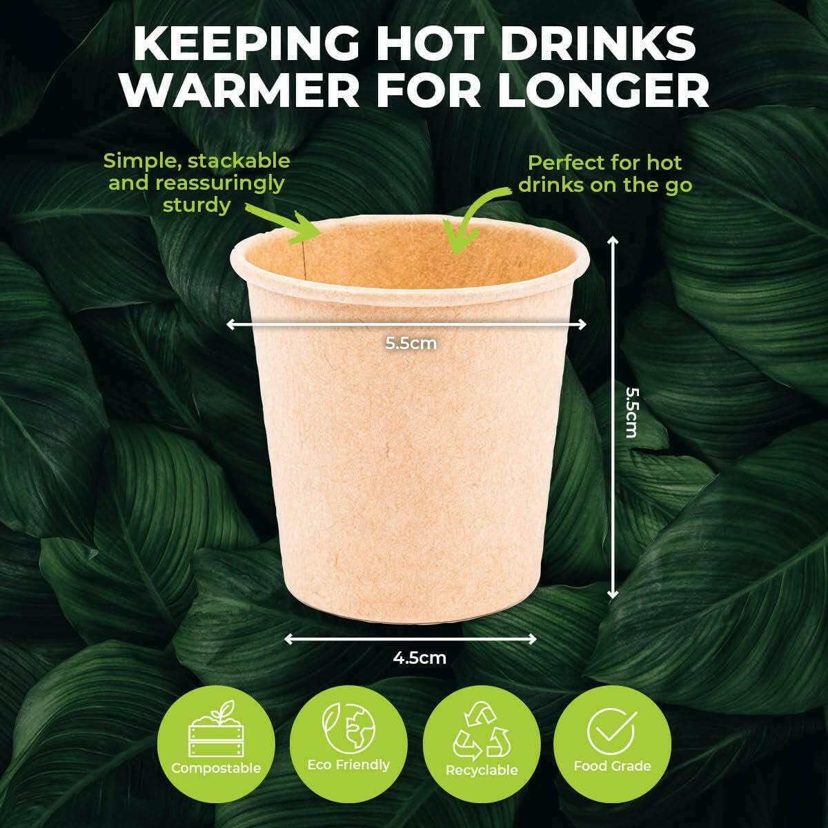 [100PCE] Party Central Eco-Friendly Paper Coffee Cups - 250Ml - Food Safe & BPA Free - Strong & Soak-Proof - Ideal for Hot Beverages, Juice & Snacks image number 2