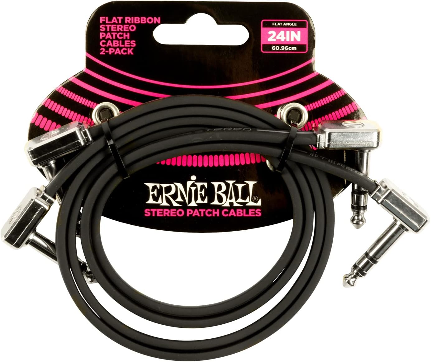 Ernie Ball 6" Single Flat Ribbon Stereo Patch Cable - Black image number 4