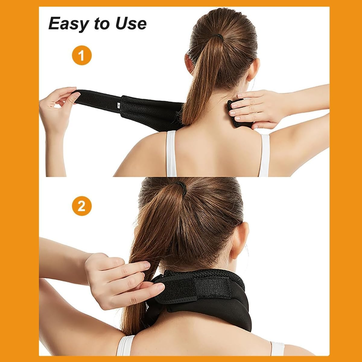 AIMALL Cervicorrect Neck Brace, Anti-Bow Forward Neck Straightener, Fixed Support Cervical Sleeve, Memory Foam, Available in Black, Grey, Pink - Black image number 3