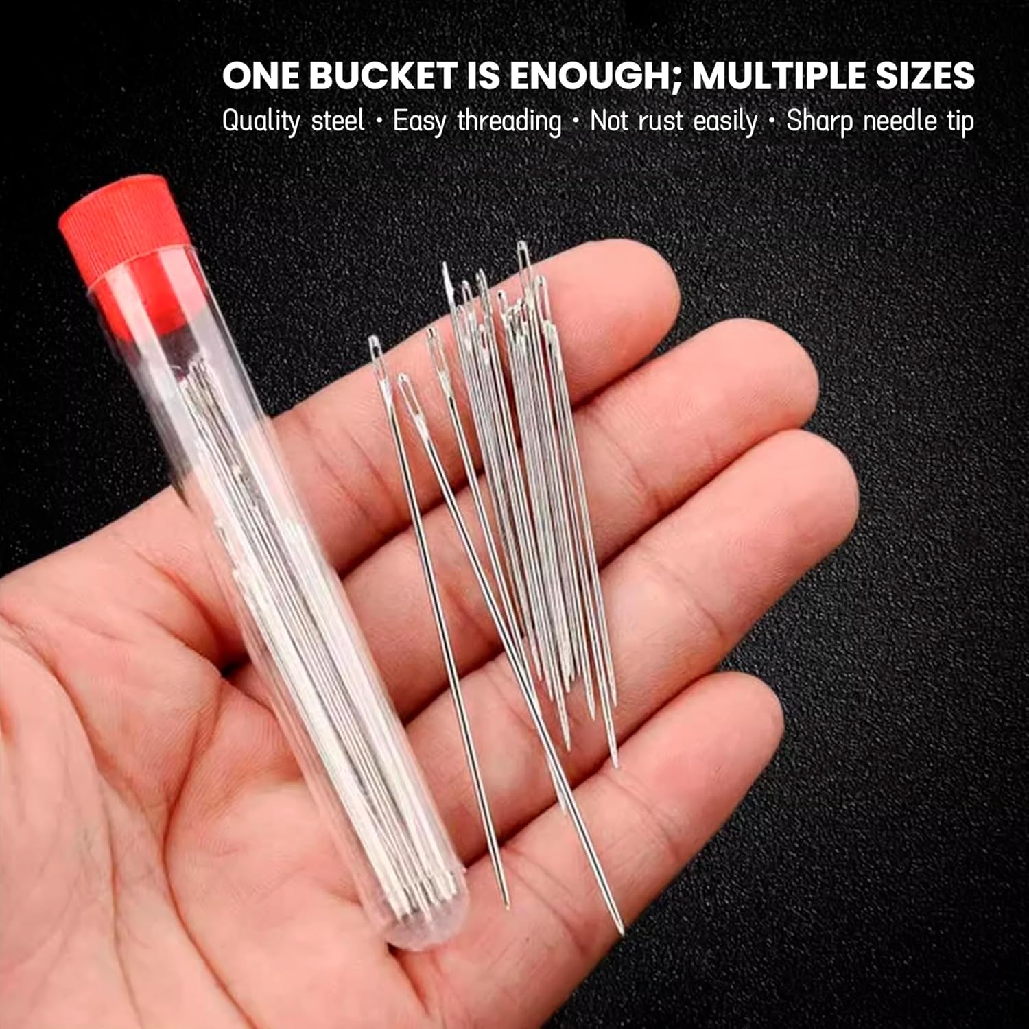 Emesak 37 Piece Hand Sewing Needle Sewing Tool Set, 37PCS Sewings Tool Set, Hand Sewings Needles and Thread Kit, Embroidery Tools, Self Threading Needles Accessories for Leather Stitching image number 3