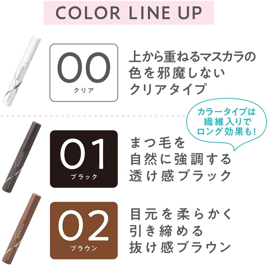 Cezanne Durable Curl Mascara, 02, Brown, 0.2 Oz (5.0 G), Smear-Resistant, Long, Fiber Blend, Double Comb, Shedding Brown, Strong Curl - Black image number 5