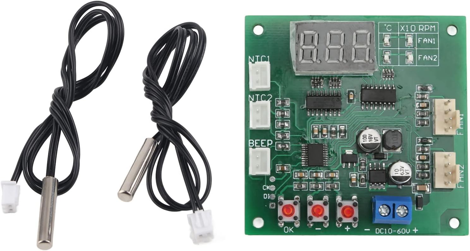 Dual PWM Channel Fan Channel Controller PWM Controller Internal Fan Speed for Internal Components of The, DC10-60V image number 2