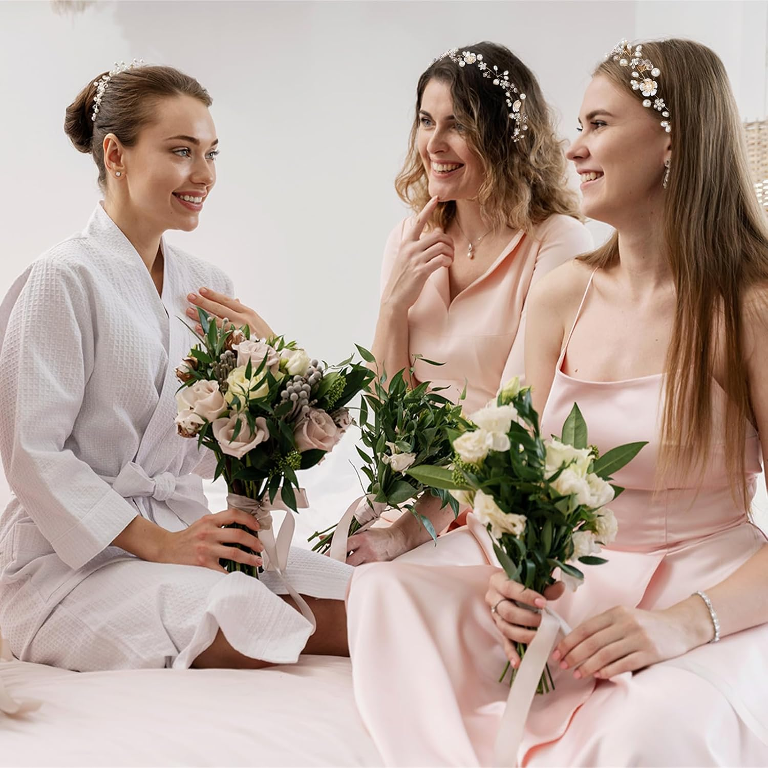 Flower Girl Hair Accessory for Wedding Princess Flower Crystal Headpiece Flowers Girl Crown Gold Bridal Hair Accessories for Women Girls Bride Wedding First Communion Photography Festival Gifts image number 1