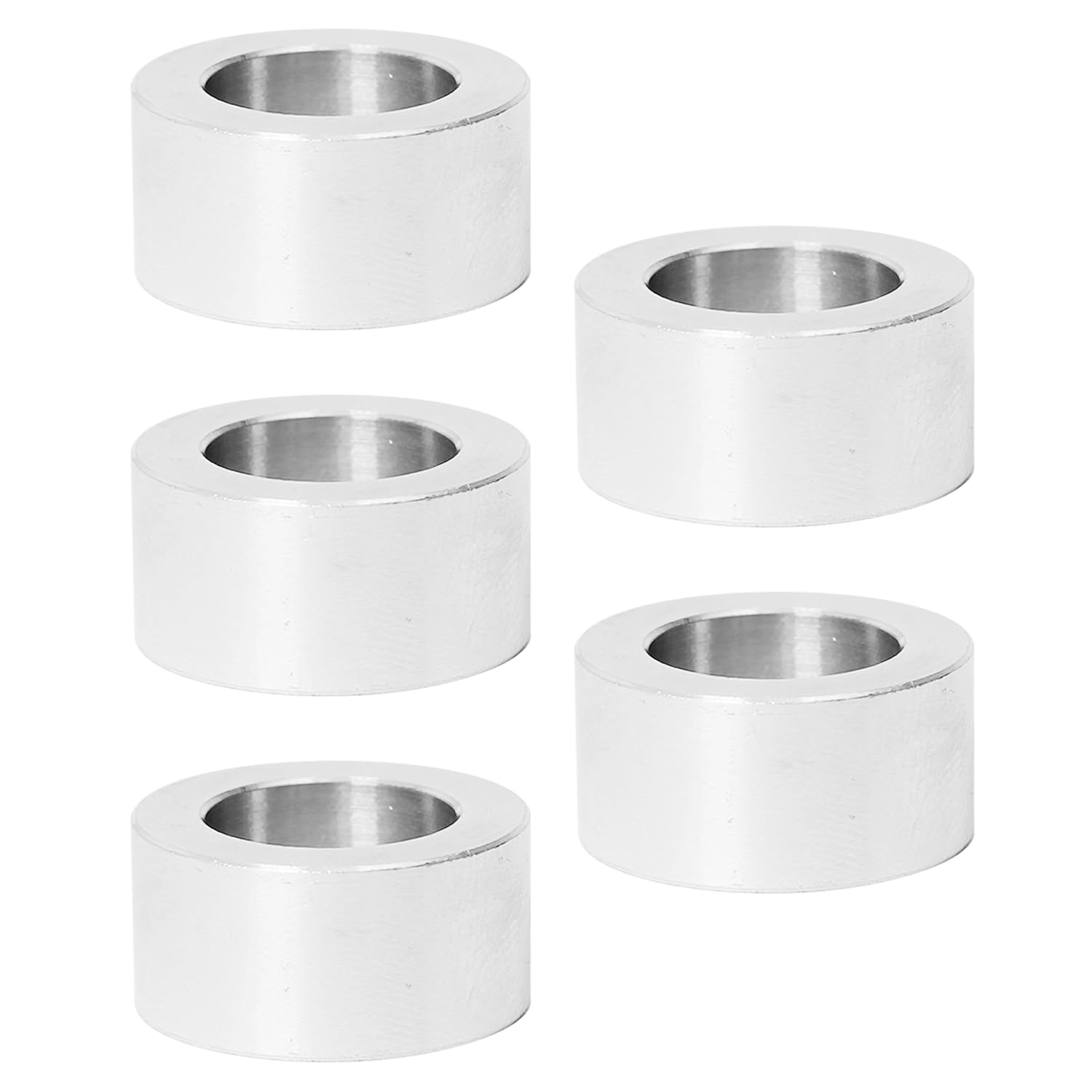 Zhooooonglf 5Pcs M12 Aluminum Spacers, Metal Spacer Aluminum round 12.5Mm ID X 20Mm OD X10Mm L Thickness Screw Standoff for M12 Screw Bolts Silver image number 1