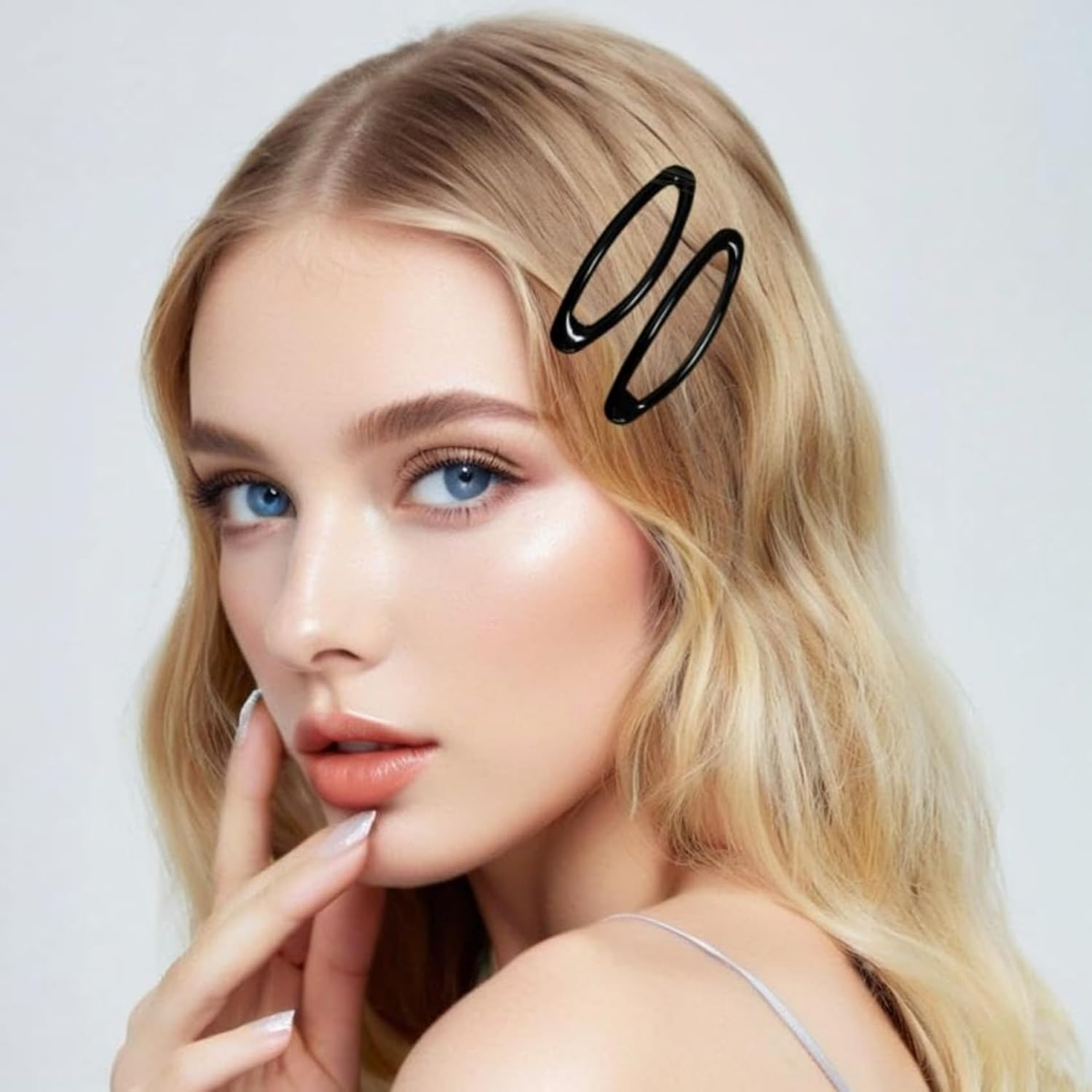 Pack of 16 Hair Clips Girls 7 Cm Oval Metal Snap Oval Large Hair Clips for Women Hair Accessories image number 3