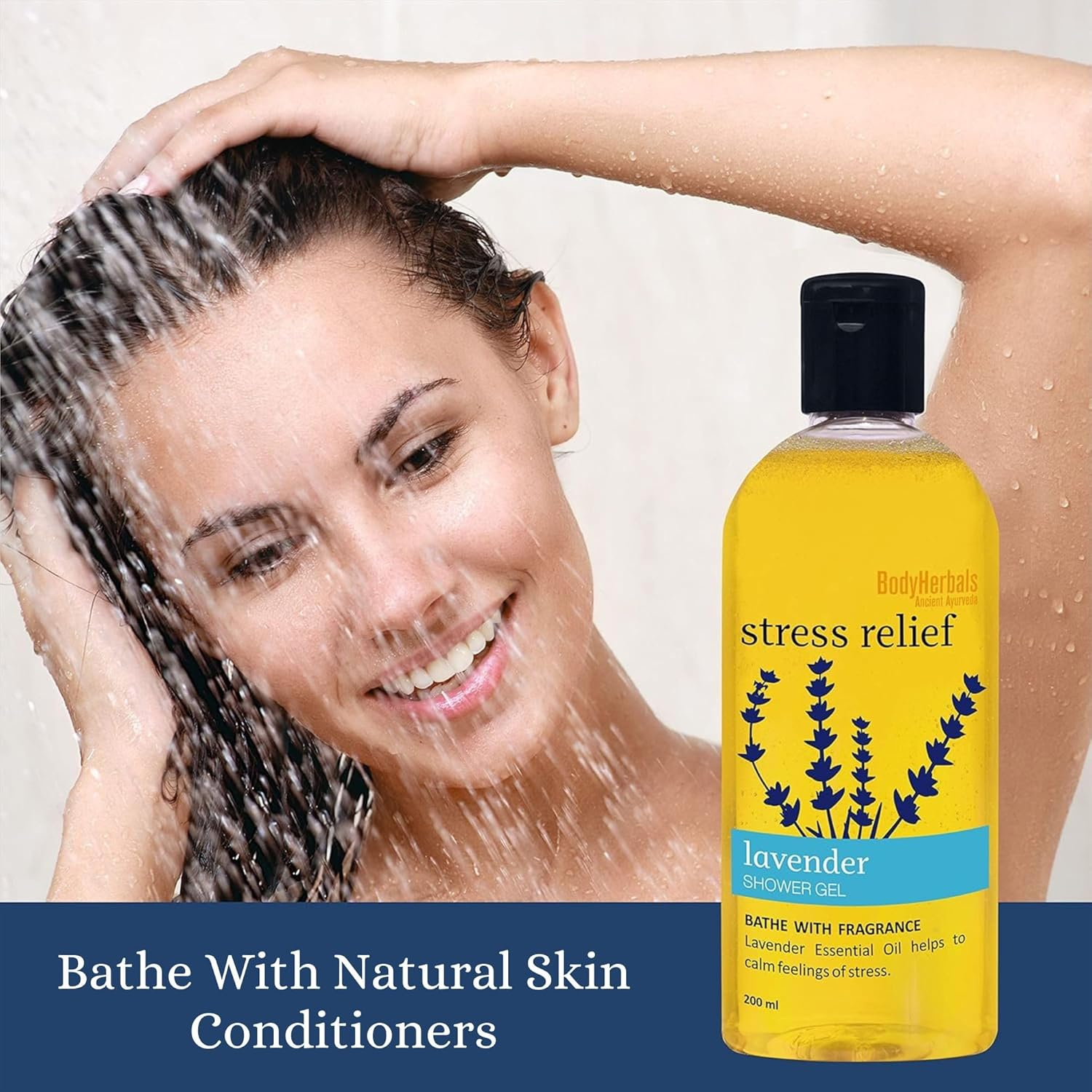 Bodyherbals Stress Relief, Lavender Shower Gel with Skin Conditioners (200Ml) Beauty, Bath & Shower, Soaps & Body Washes, Body Wash Gels