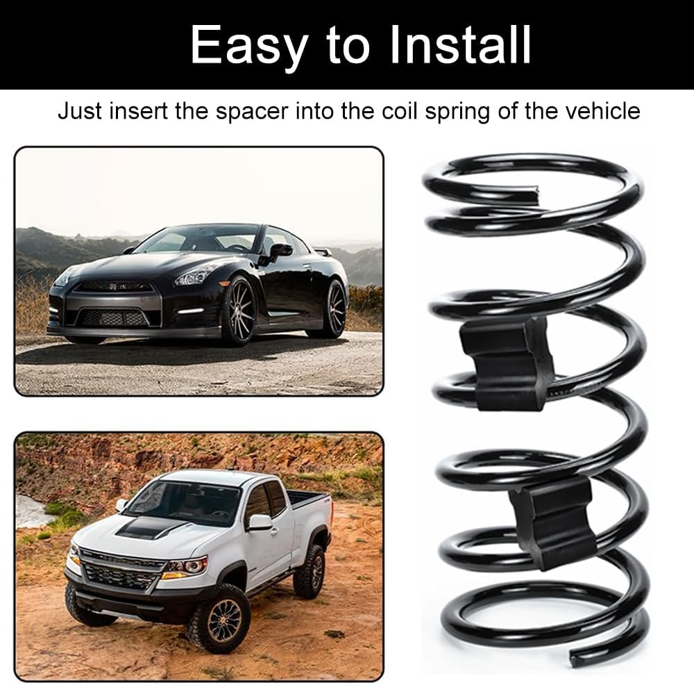 4PCS Rubber Coil Spring Spacers, Heavy Duty Rubber Lift Blocks for Enhancing 1" to 1.5" Spacing Spring Rate, Universal Coil Spring Spacers Car Accessories for Coil Springs image number 6