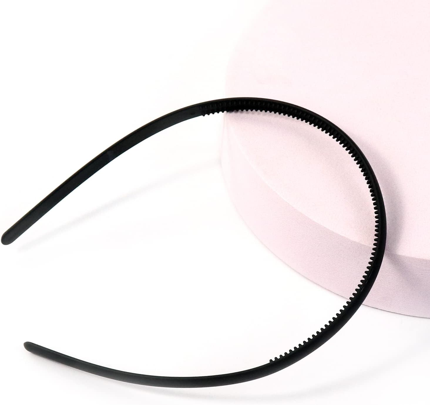 Hanyousheng 6 Pack Plastic Headband, 8Mm Teeth Comb Headband, Black Non-Slip Hair Hoop, Unisex Sport Fashion Hair Band Accessories for Women and Men image number 4