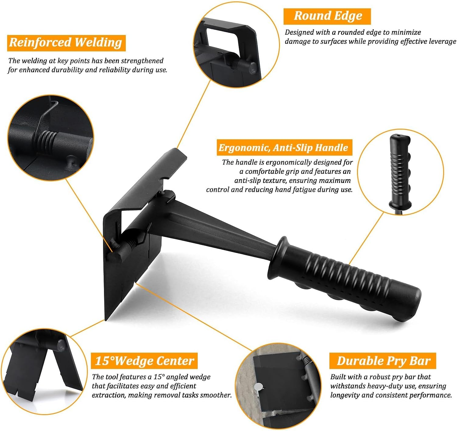Mini Trim Puller, 3-Inch Molding Remover for No-Damage the Surface, Heavy Duty Pry Bar Removal Multi-Tool for Carpet Tack Strip, Baseboard, Molding, Siding and Flooring Removal image number 3