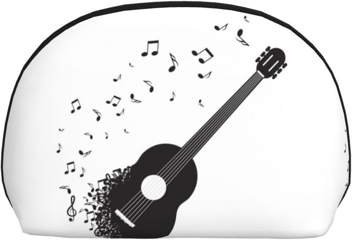 Cozimangoe Coin Pouch Makeup Bags Set, 2 Piece Shell Shape Cosmetic Bag with Pockets for Daily Travel Handbag Lipstick Keys Toiletry, Personalized Acoustic Guitar image number 3