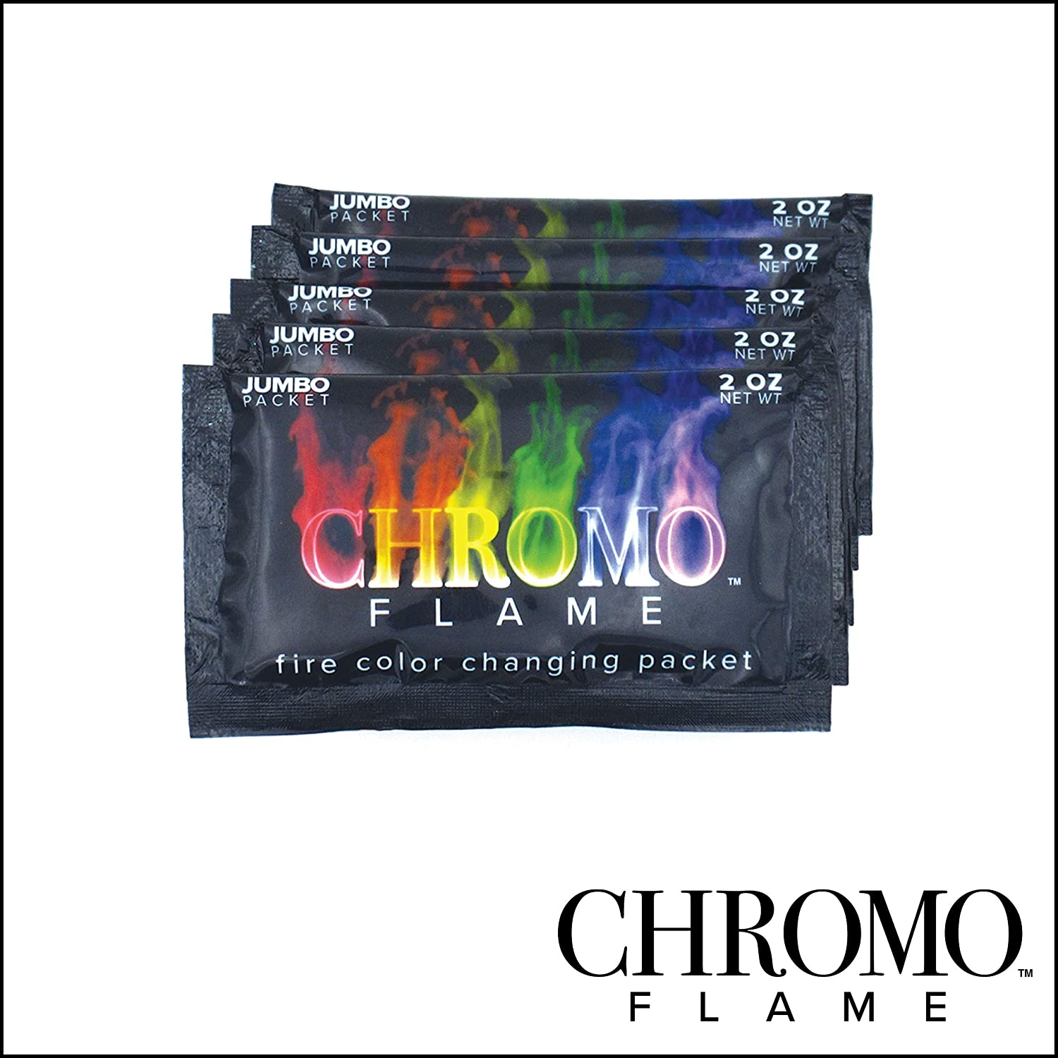 Fire Color Changing Packets for Fire Pit, Campfire, Bonfire, Outdoor Fireplace | Mystic, Rainbow, Magic, Colorful Flames | 10 Oz Total, 5-2 Oz Jumbo Packets image number 3