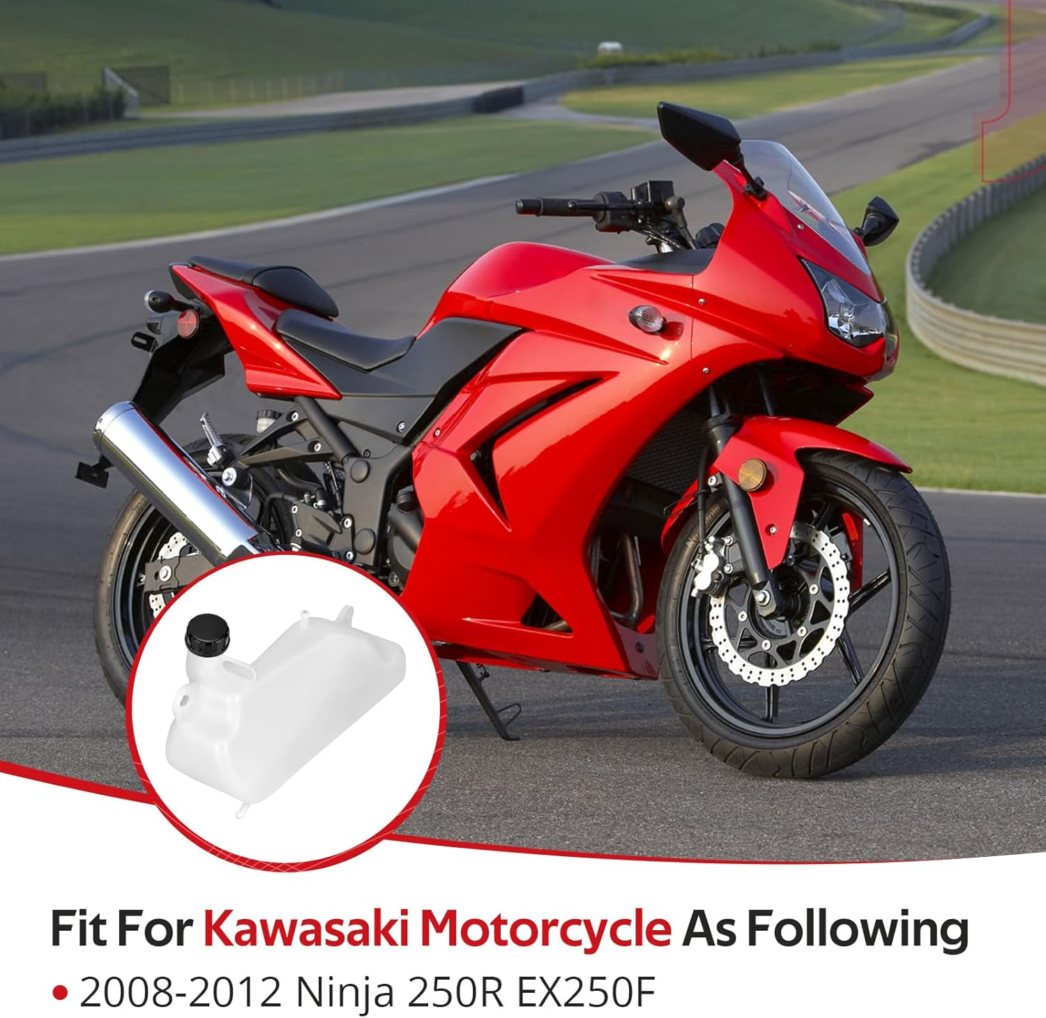 JAVIK Coolant Reservoir Cover for Kawasaki Ninja 250R EX250F 2008-2012 O.E.M# 43078-0042 image number 4