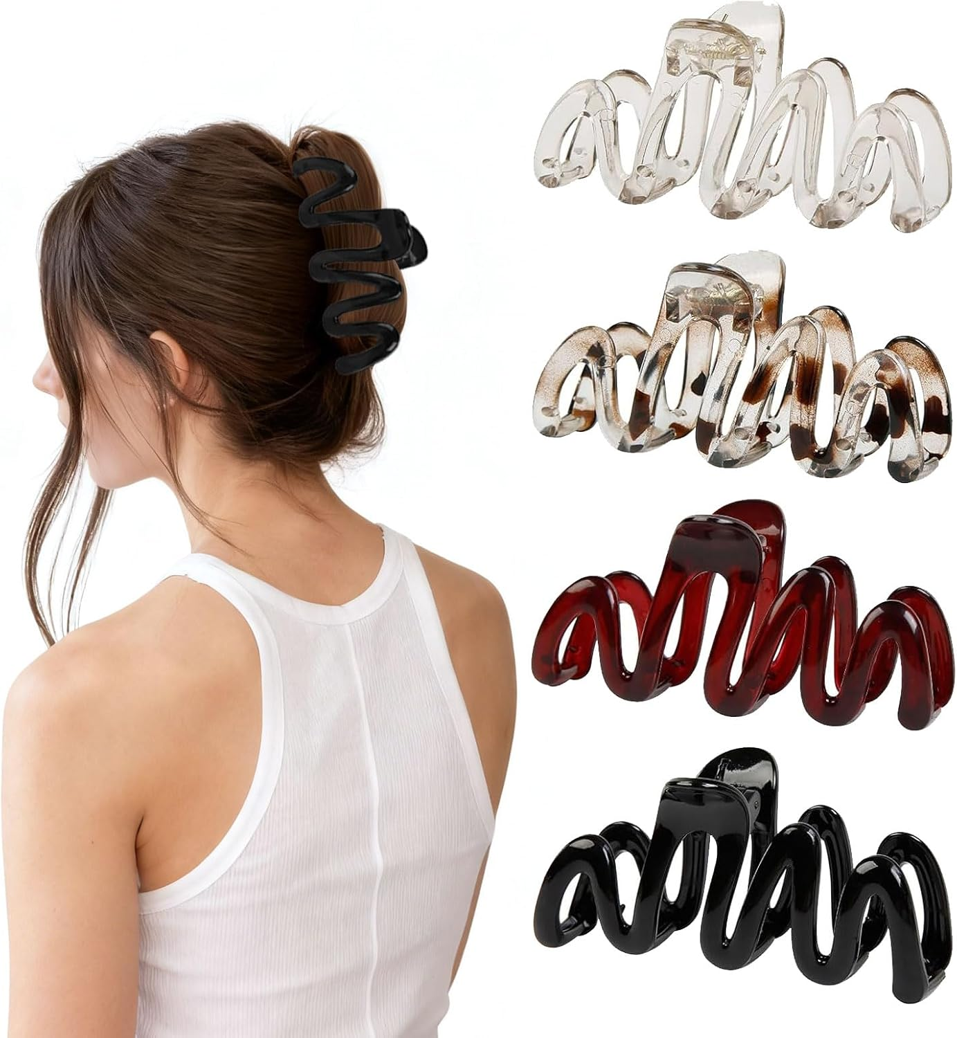 Xanthelle Women'S Hair Clips, Pack of 4 Large Hair Clips, Claw Clip for Thick Hair, Duck Beak Hair Clip, Non-Slip Hair Clip, Large for Women image number 5