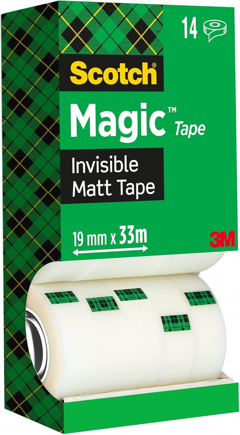Scotch Magic Tape, Value Pack, 14 Rolls, 19 Mm X 33 M - General Purpose Sticky Tape for Document Repair, Labelling & Sealing image number 3