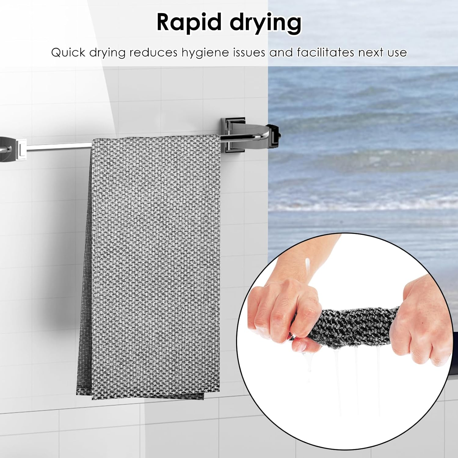 Awobepl 2 Pcs Portable Body Scrubber Polyester Exfoliating Shower Towel Multifunctional Back Scrubber for Men Women Sensitive Skin image number 2