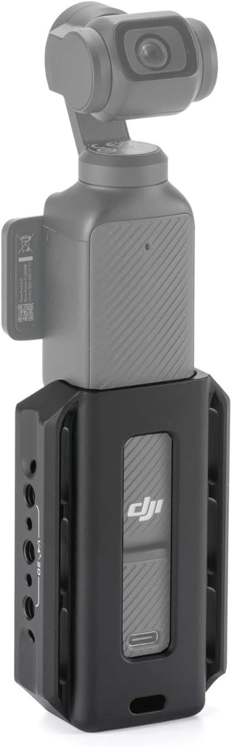 Tilta Accessory Mounting Expander for DJI Osmo Pocket 3 - Black | Slot for a Wrist Strap | Stays Secure within the Cage | Protection | 1/4""-20 Screw | TA-T65-AME-B