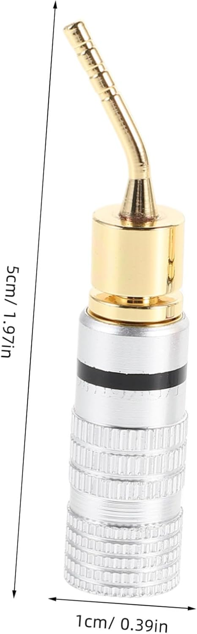 OKUMEYR 4Pcs Screw Type Banana Plugs Speaker Cable Connectors with Terminals Colorcoded Black for Polarity Identification Audio Wire Accessories for Hifi Amplifiers and Home Theater