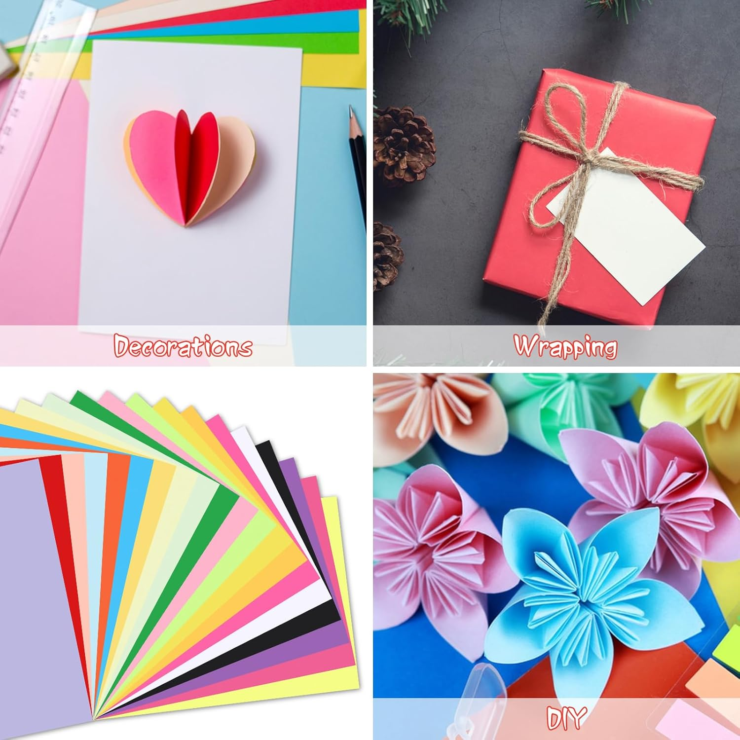 CORORIO A4 Colored Ptinter Paper 100 Sheets of 70Gsm with 20 Vivid Colors for Creative Printing, Crafting, and Art Projects - Perfect for Invitations, School Supplies and DIY Crafts. image number 6