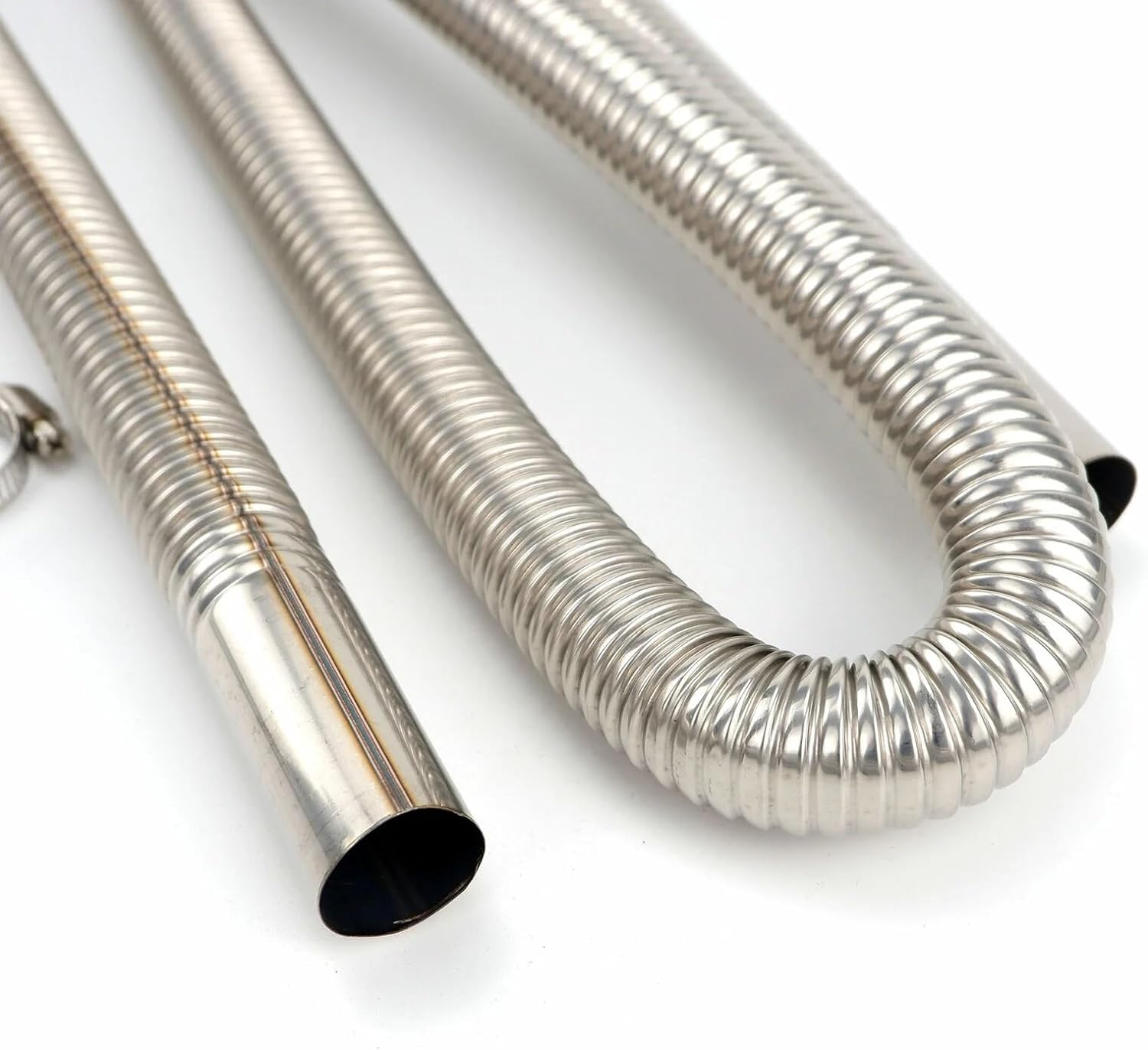 EZONEDEAL 60Cm - 300Cm Stainless Steel Exhaust Pipe Parking Air Heater Fuel Tank Diesel Gas Vent Hose Length (60CM) image number 3