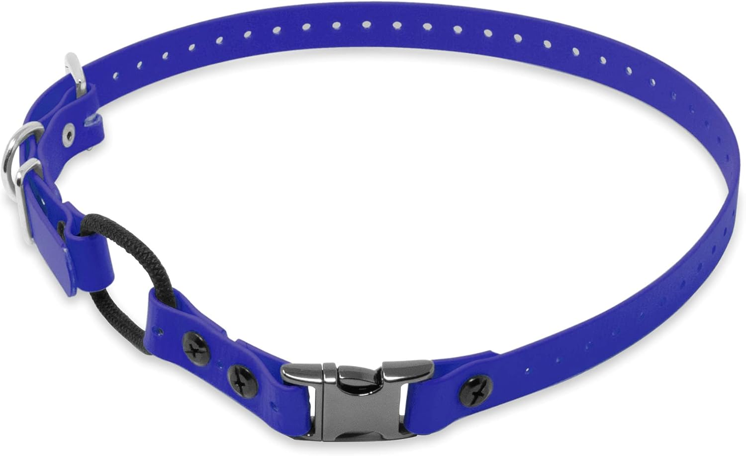 Educator Quick Snap Bungee Dog Collar, Biothane, Waterproof, Odorproof, Easy Connect and Disconnect Clasp and D Ring with Comfort Bungee Loop, Adjustable for Custom Fit, 3/4-Inch, Black