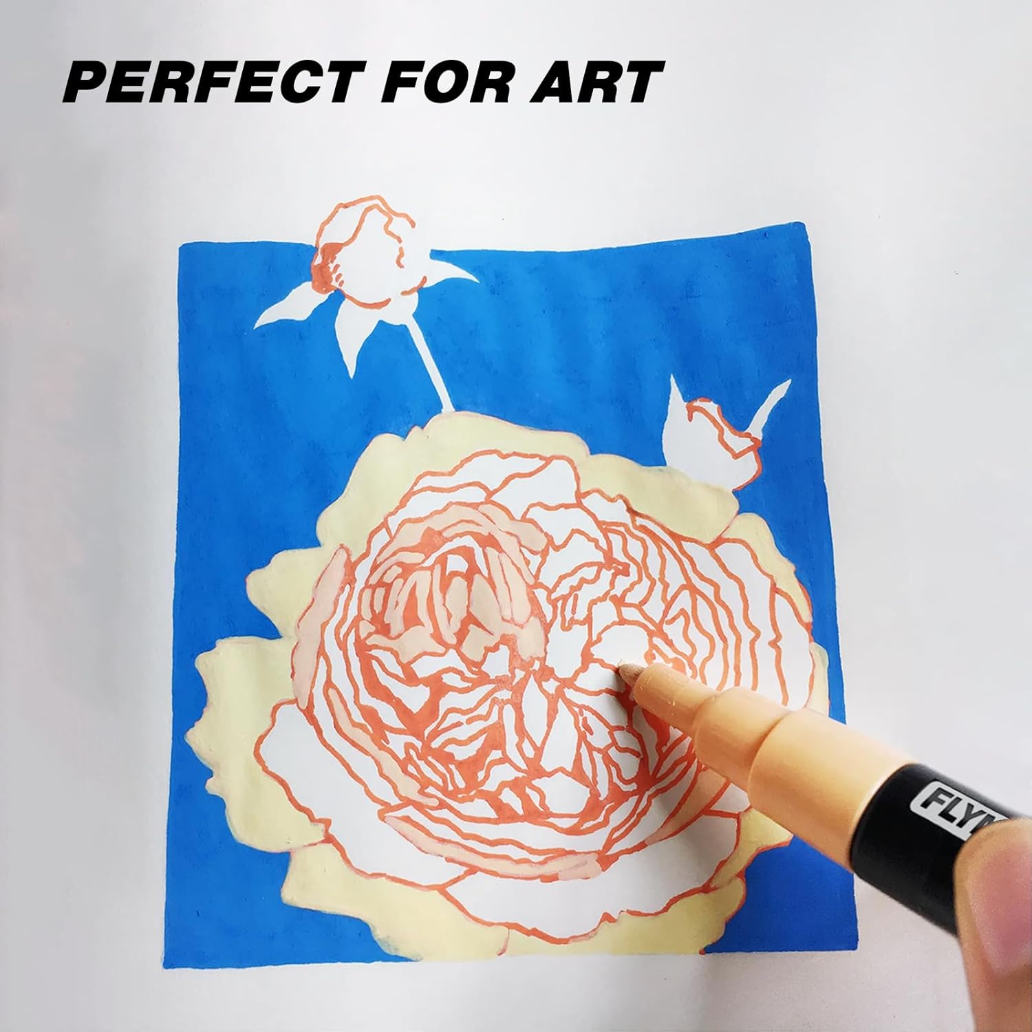 Red Marker Paint Pens 2.5Mm- Permanent Marker Pens Red Acrylic Paint Water-Based Medium Tip Waterproof Quick-Drying (3 in 1Pack) - Brown image number 2