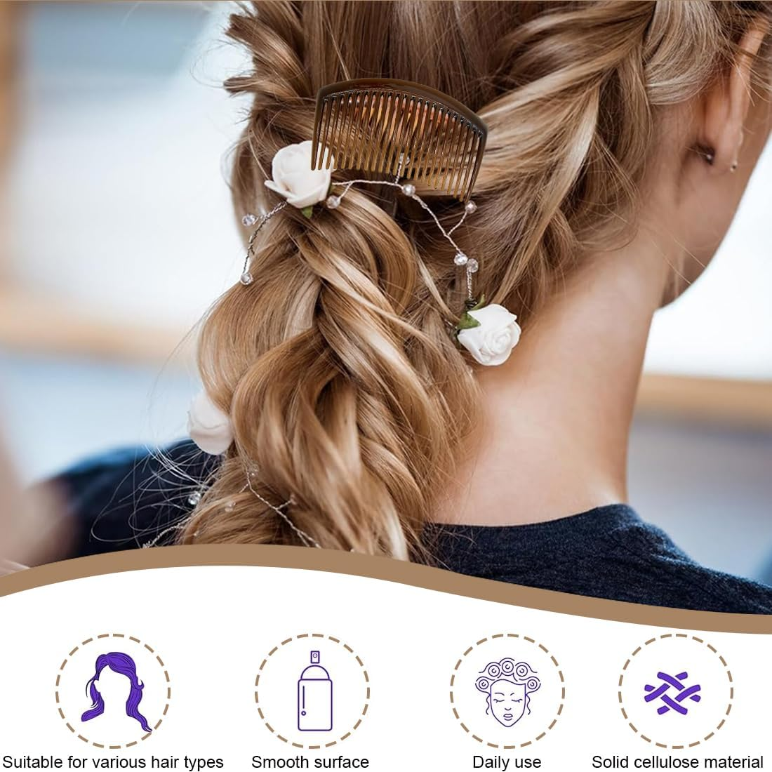 WUSJCOF 2 X Split Teeth Hair Comb Bangs Hair Comb Suitable for Different Hairstyles of Girls image number 4