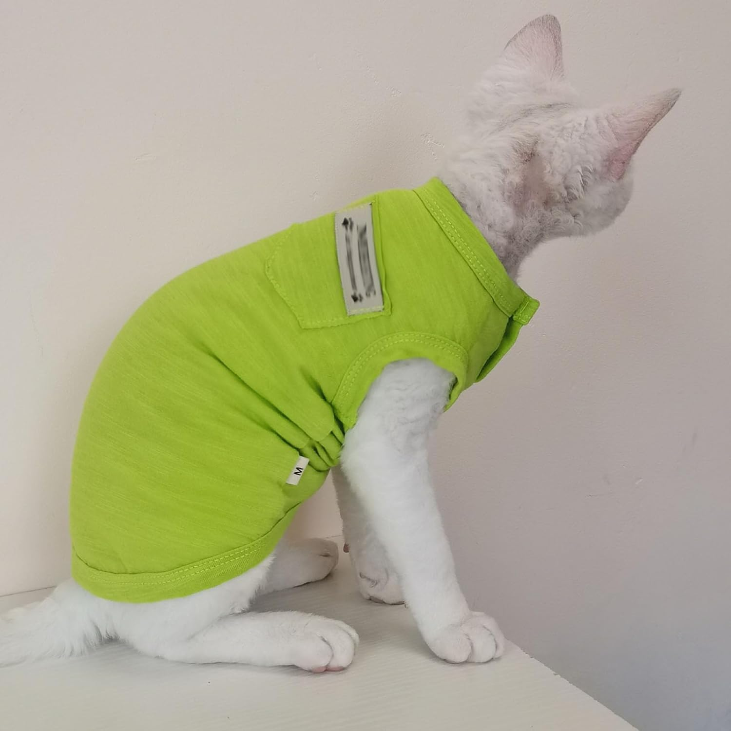 UOSIA Hairless Cat Clothes Summer Cat T-Shirt Breathable Soft Cat Shirts for Cats Only Cotton Pet Pajamas Kitten Vest for Sphynx Cornish Rex Devon Rex Peterbald Small Dogs image number 1