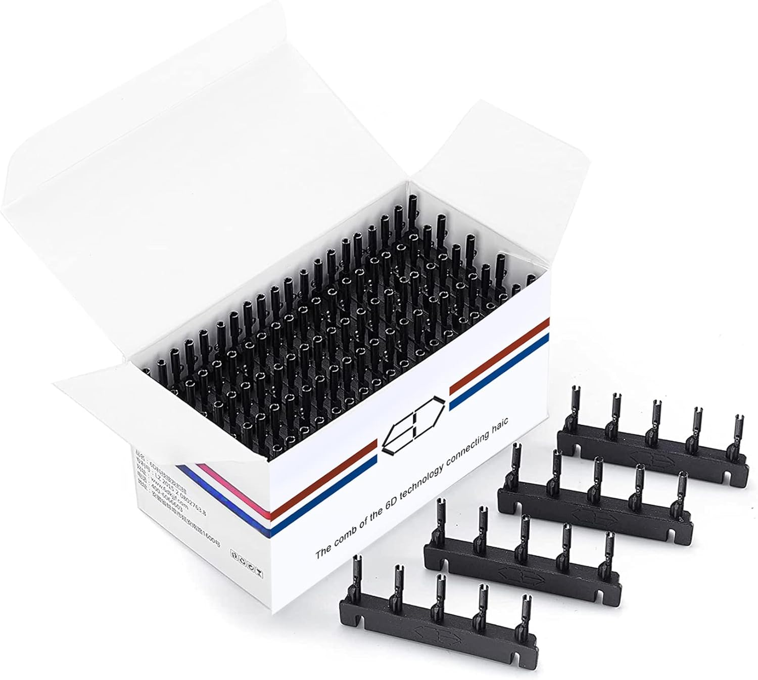 6D Real Hair Extensions Second Generation 6D Hair Extensions Remy Straight Hair Invisible for Hairdressing Salon Women Girls, 6D Hair Extension Tool, 8 Rows 40 G, Buckles