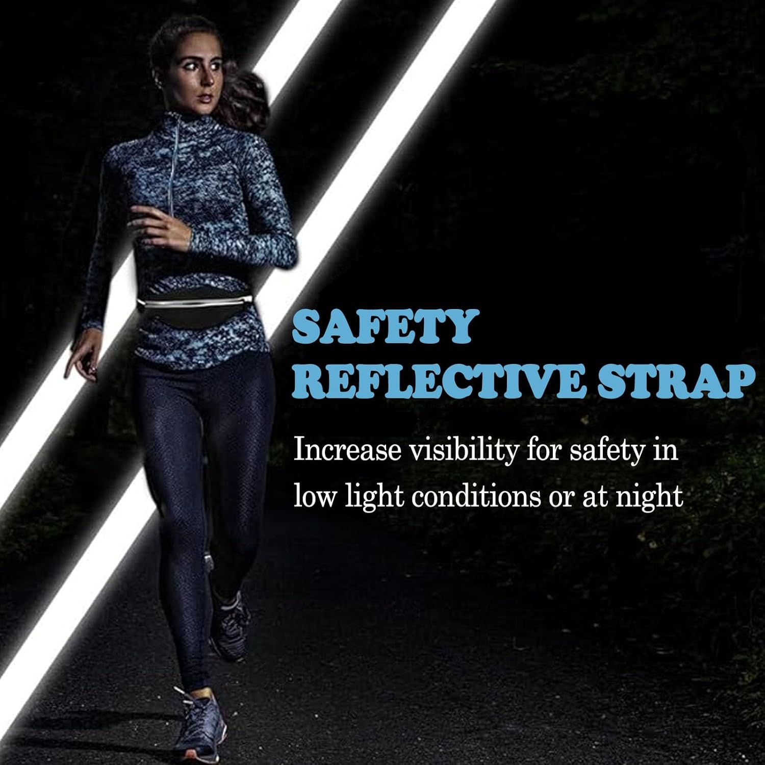 Running Belt Fanny Pack for Women Men, Adjustable Reflective Phone Holder Runners Waist Pouch for Sports & Fitness, Waterproof, Headphone Wire Hole, Sports Belt Money Belt Running for Phone image number 1