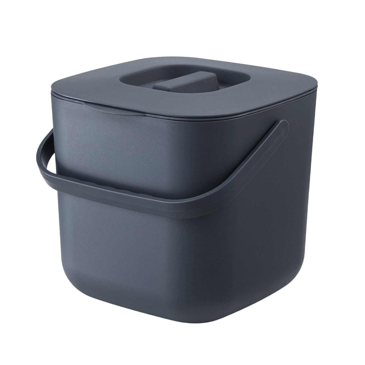 7L Kitchen Compost Bin Plastic Rubbish Waste Bin Countertop Dustbin Trash Can with Detachable Inner Bucket Dark Grey image number 2