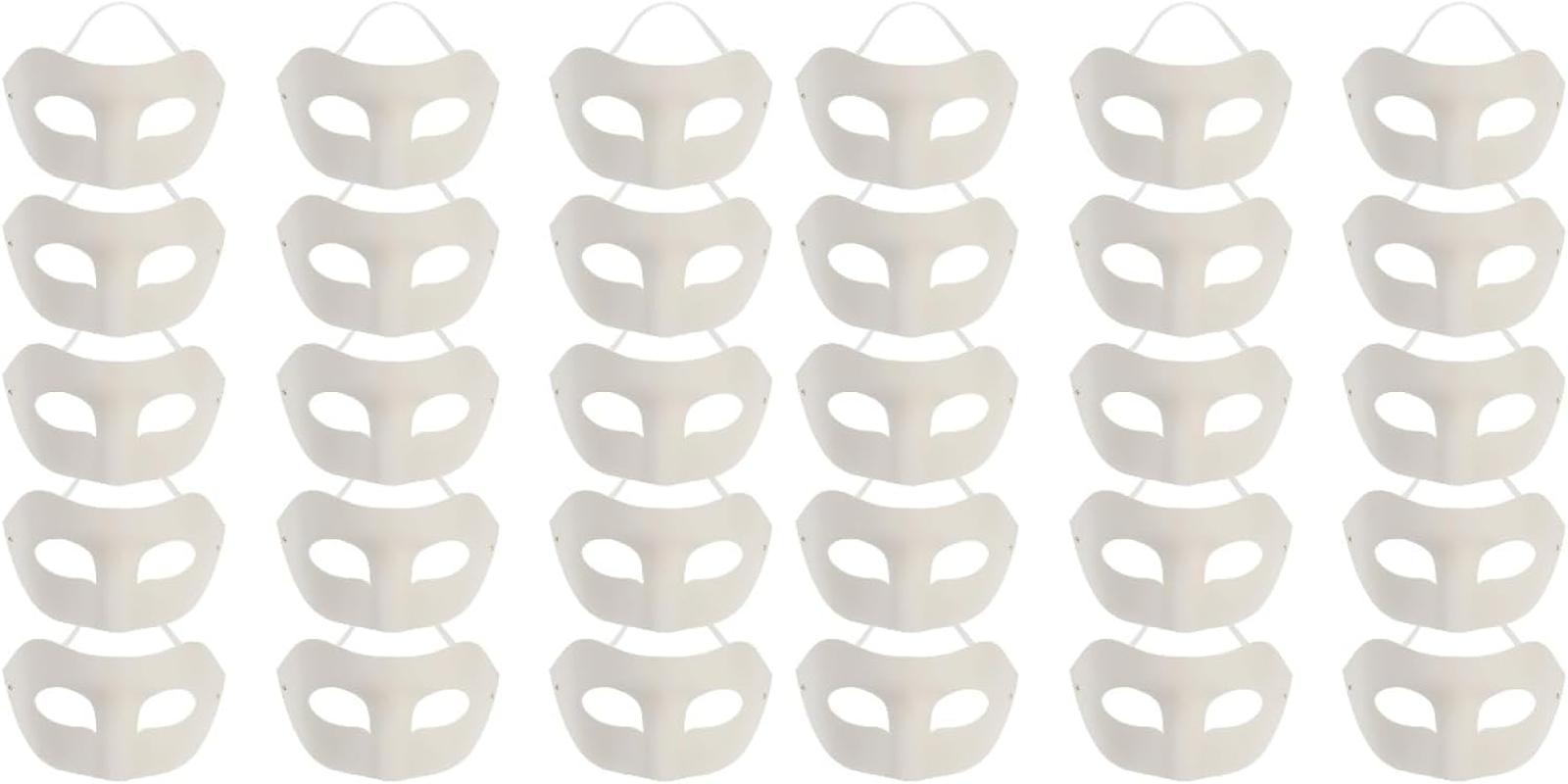 Alasum 30 Pcs DIY Pulp Mask DIY Crafts Bulk Kids Toys Prom Mask Blank Painting Masks Unpainted Masquerade Masks White Plastic Mask a Mask for Masquerade Party for Women Blank Mask Fox image number 5