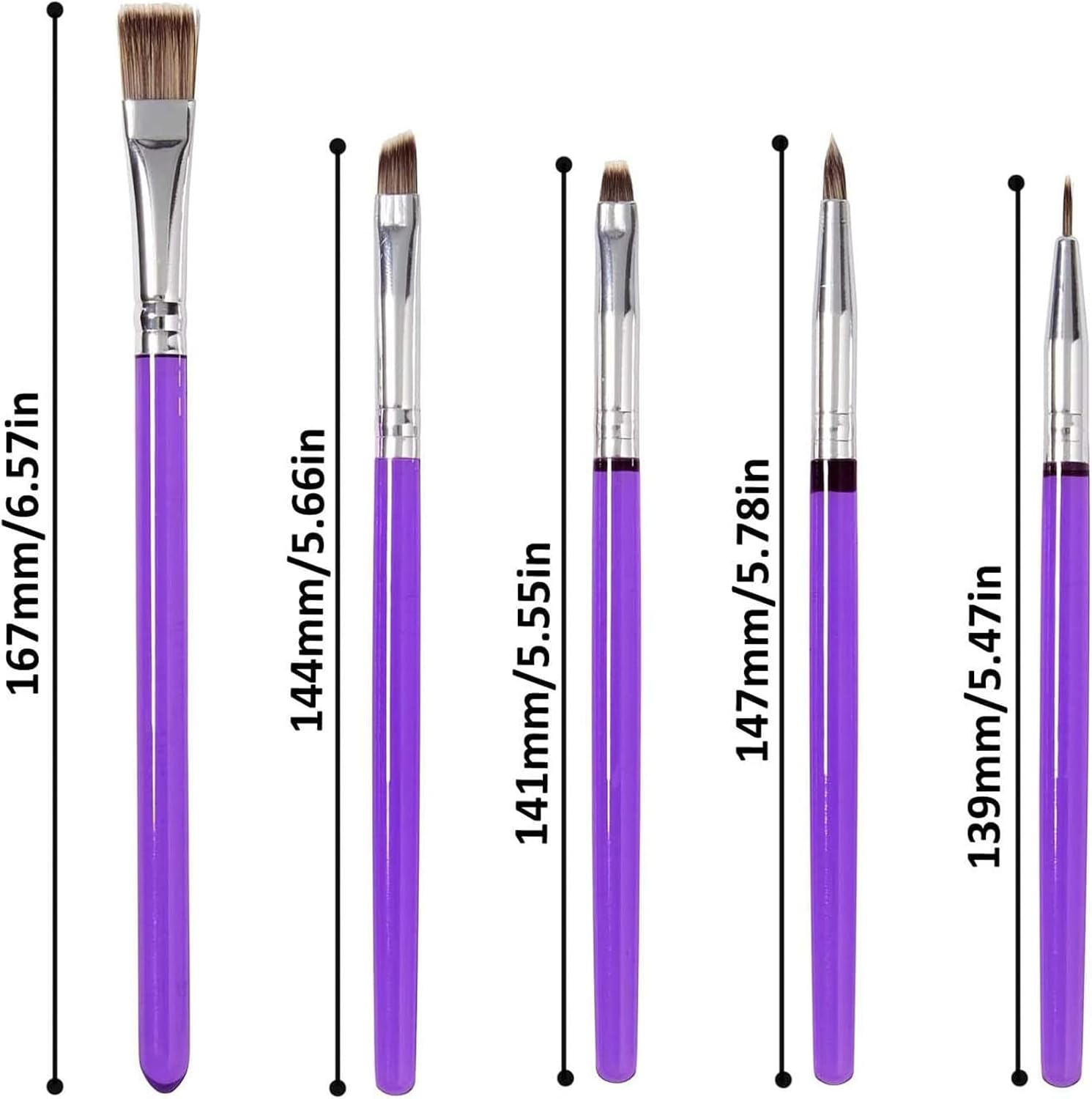 CENZICOM 10 Pieces Cake Baking Brushes Food Paint Brush, for Cookie Chocolate Sugar Decoration Brushes Set with Fondant and Gum Paste Tool image number 4