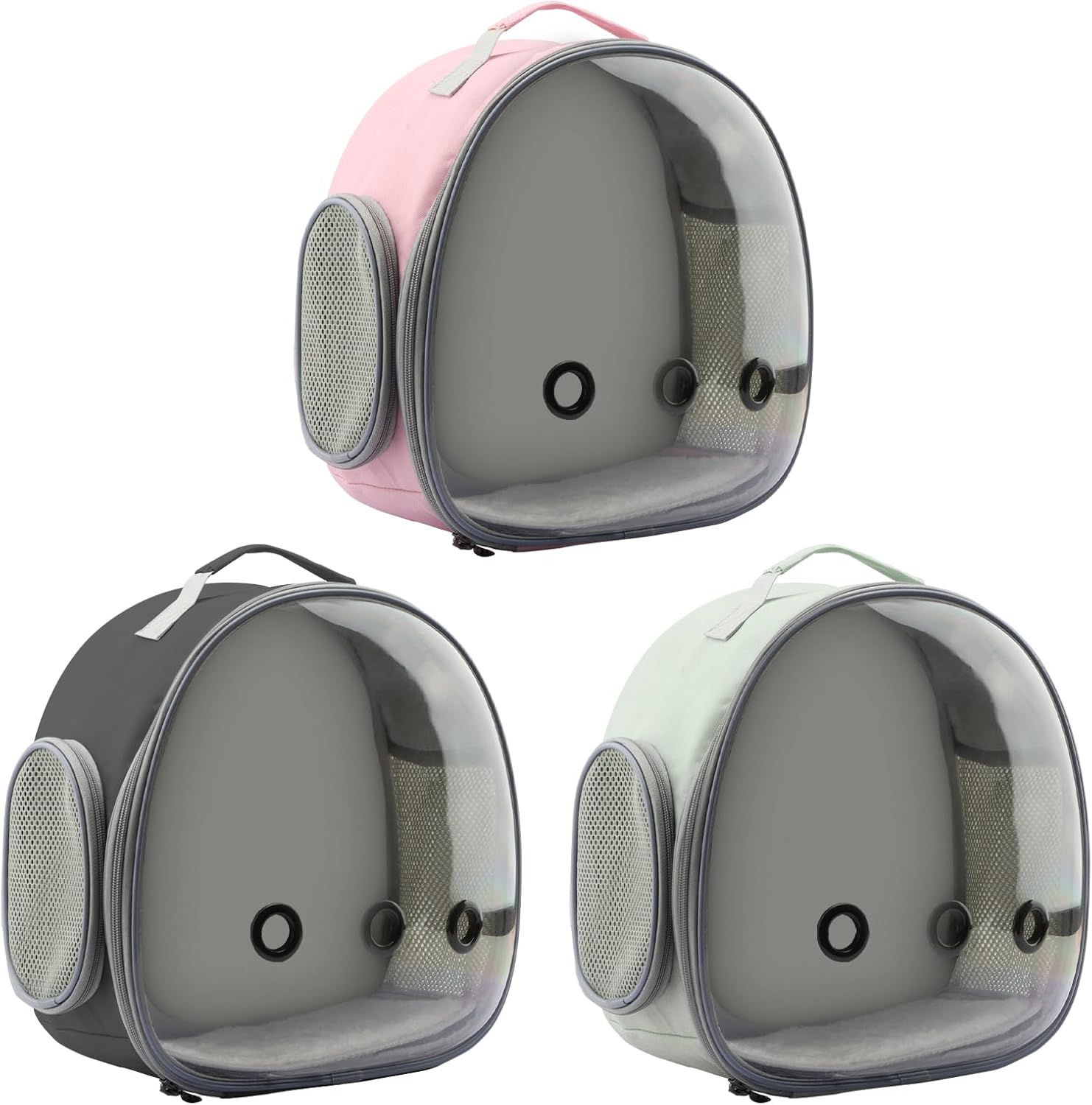 Small Animal Carrier Bag - Portable Hamster Carrier Outgoing Travel Pouch, Breathable & Perspective, Perfect for Parrots Ferret Hedgehog Squirrel Chinchilla Sugar Glider (Backpack-Pink) image number 6