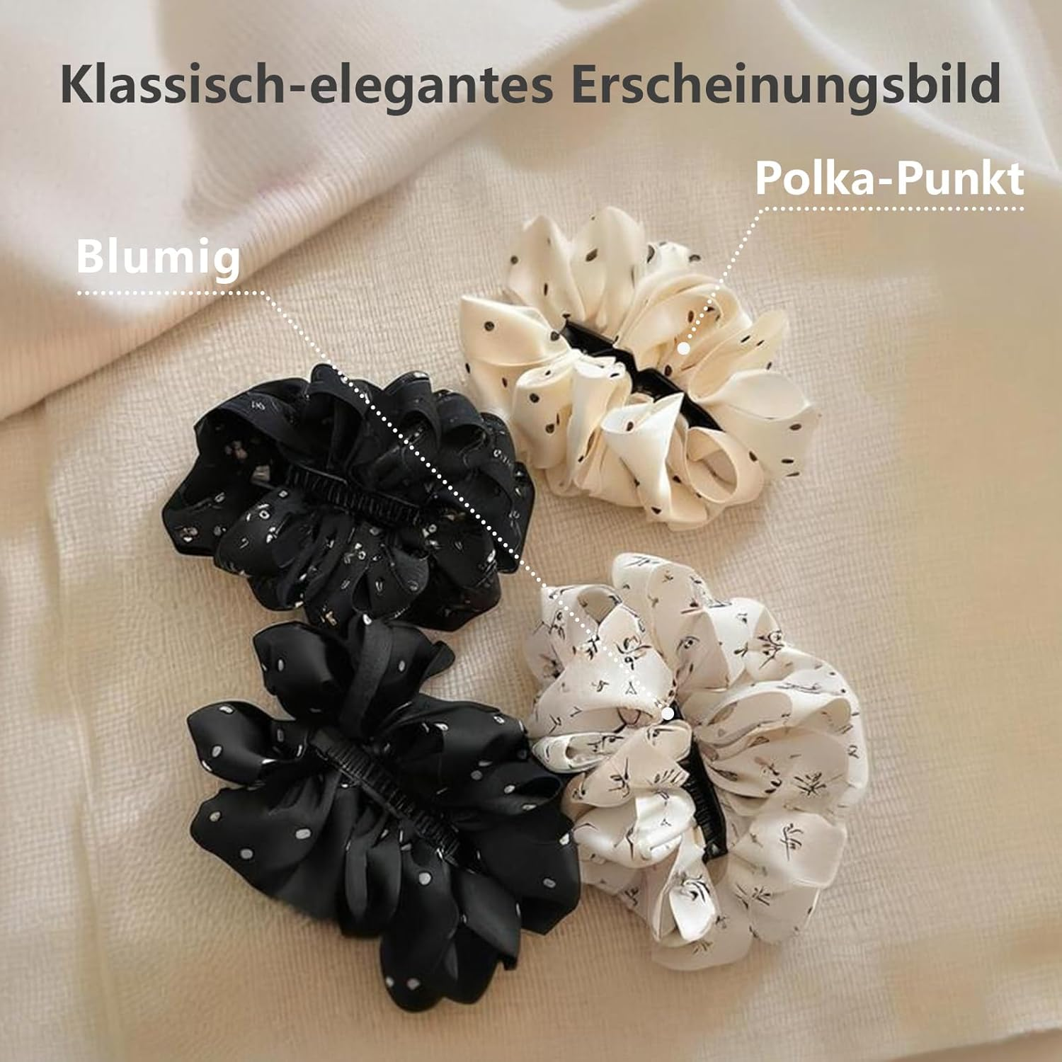 Pack of 4 Banana Clips, Silk Scrunchie Combining Banana Clip Hair Banana Hair Clip for Thick Thin Hair Banana Hair Clips Hair Accessories for Women image number 6