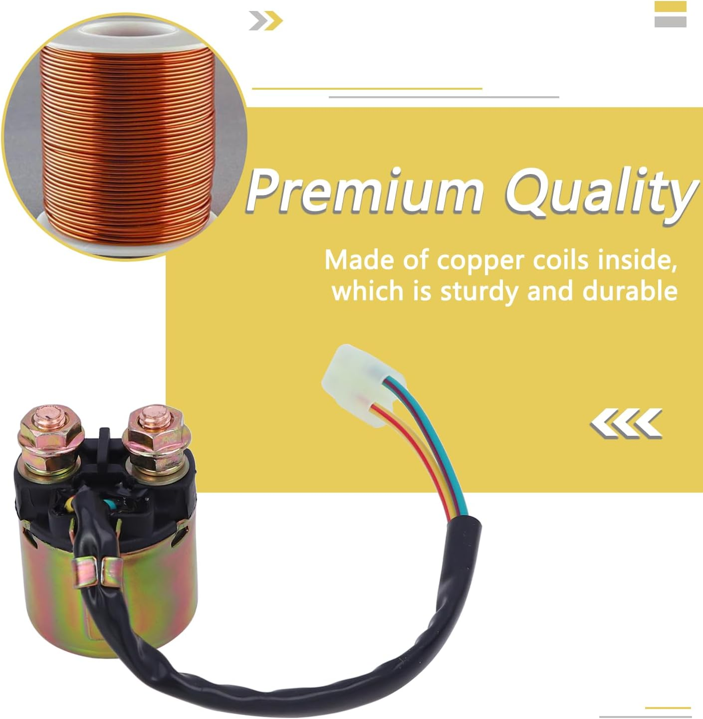 Starter Solenoid Relay, Compatible with Honda TRX350 Rancher 350 2000-2006/ TRX90X 2009-2021/TRX200 Fourtrax 1990-1997/TRX400 Foreman 400 1995-2003/TRX420 Rancher 420 2009-2014 Starter Solenoid Relay image number 3