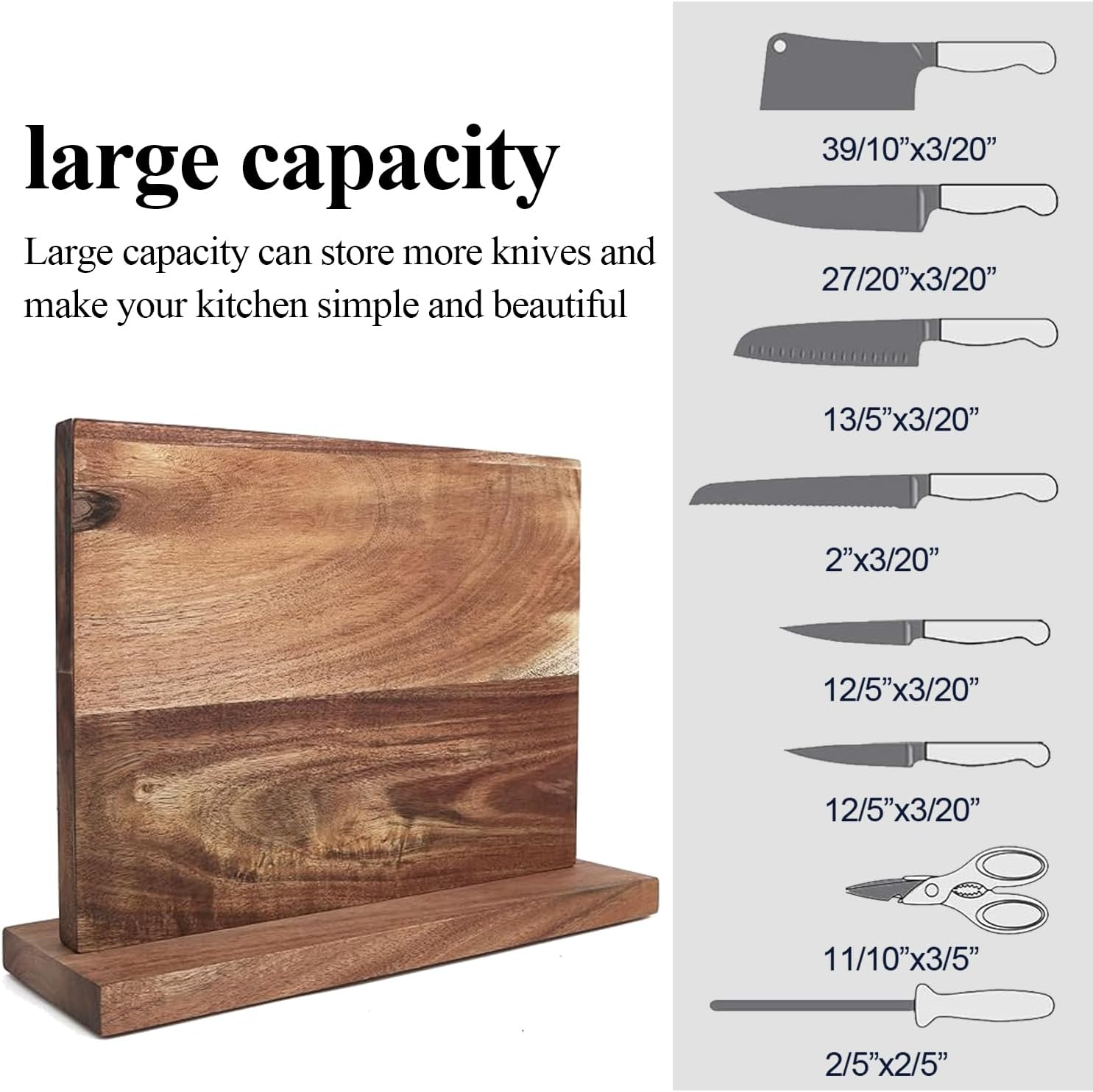 Uniharpa Magnetic Knife Block 12 X 10 Inch Holder Rack Double Side Magnetic Stands with Strong Enhanced Magnet & anti Slip Feet for Safe image number 3