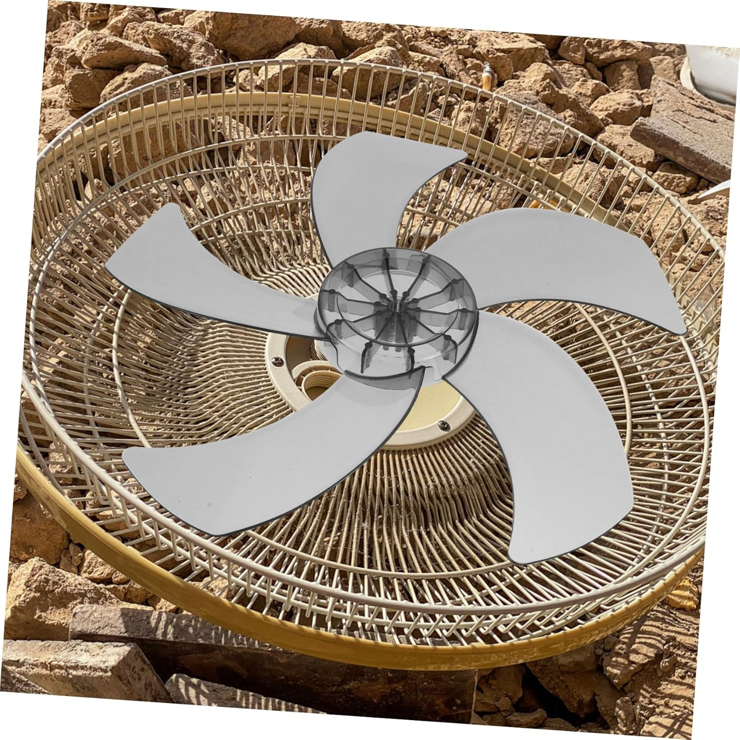 AUTSUPPL Replacement 16-Inch 5-Blade Standing Pedestal Fan Blades Black Plastic Electric Floor Fan Parts for Home and Bedroom Use