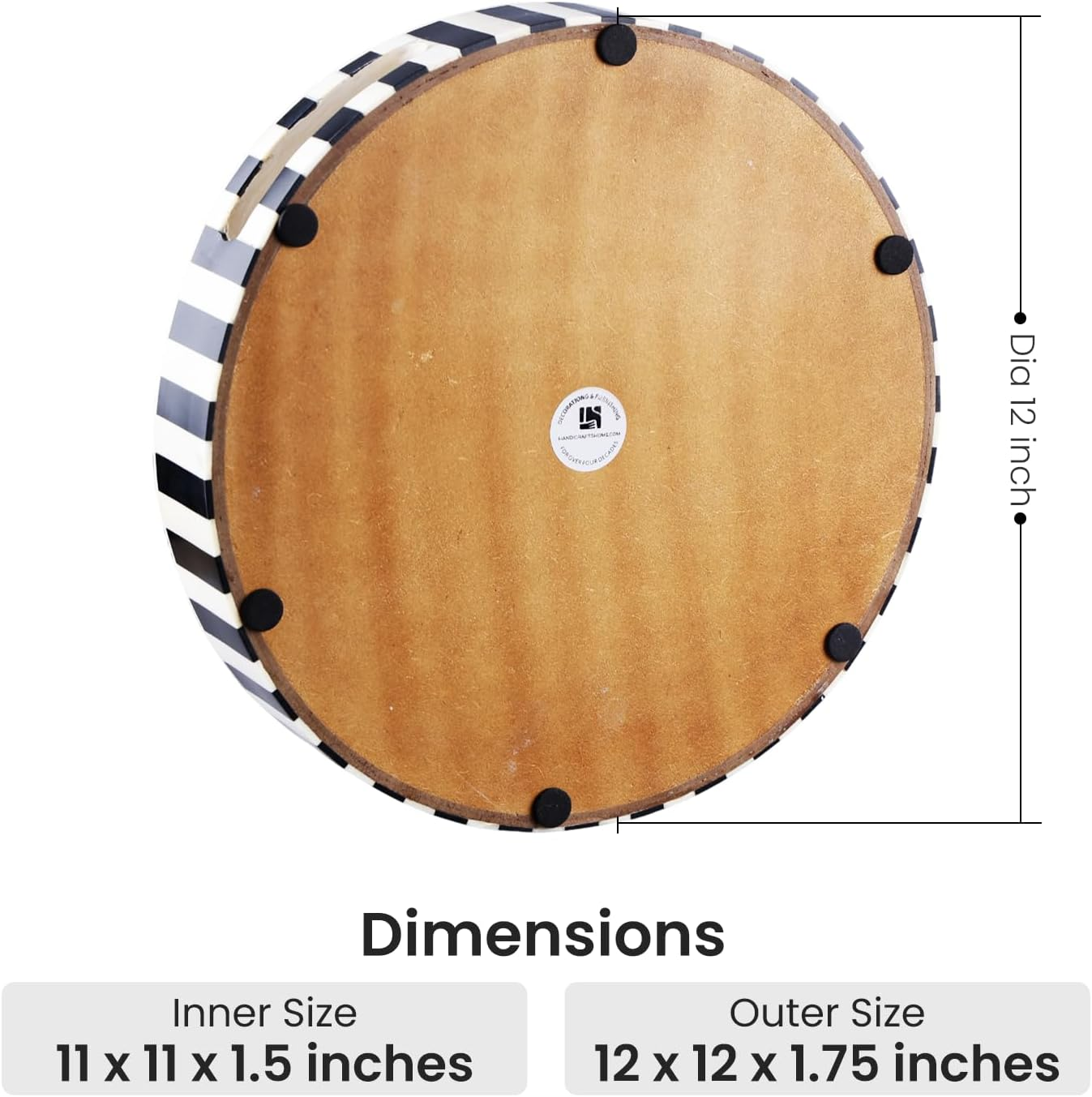 Handicrafts Home Decorative Tray Athens Dinami Collection -12X12 Inch image number 5