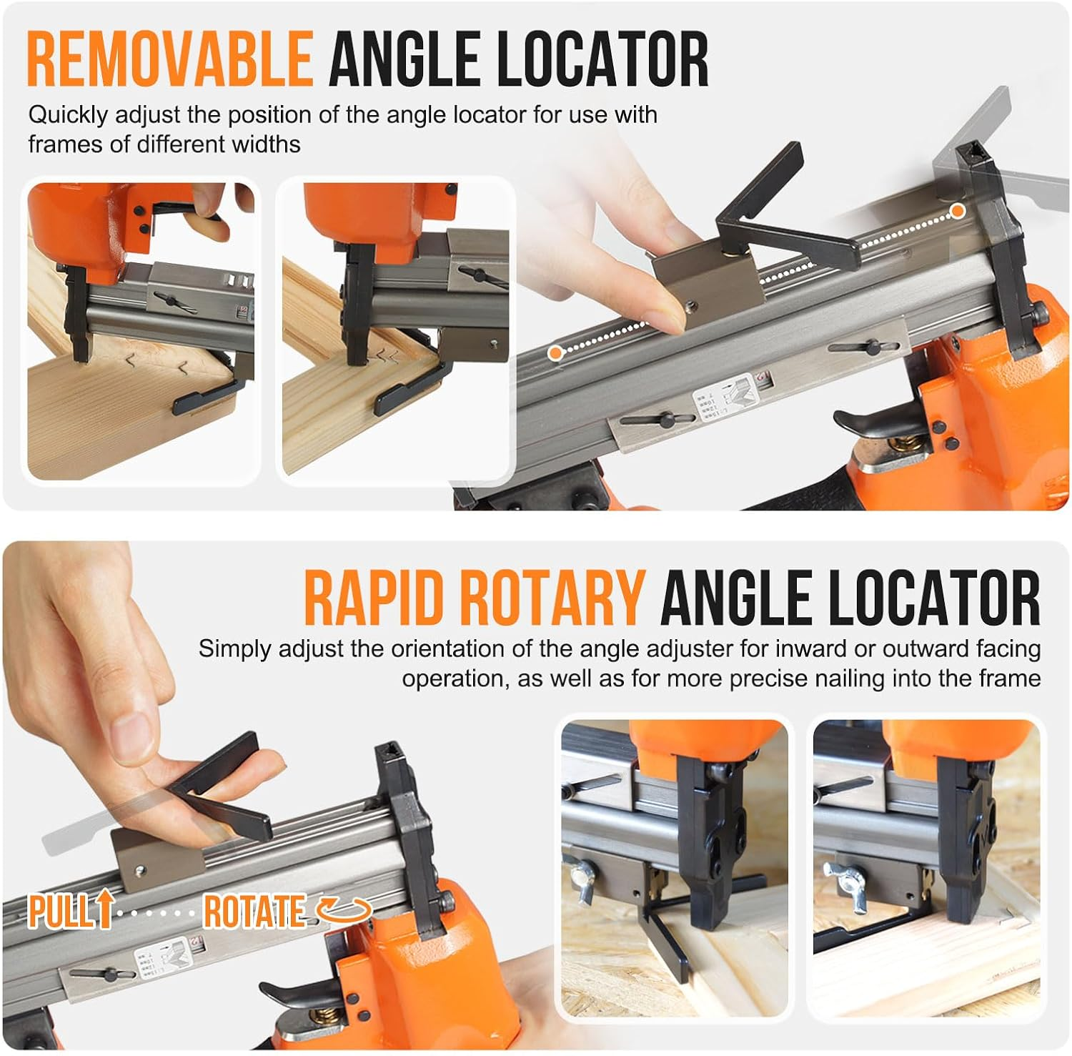 KAMSIN V1015 Pneumatic Picture Frame V Nailer, Fits 5/16'' to 19/32'' (7 to 15 Mm) V Nails, 30 Gauge Air-Powered Frame Joiner for Picture Framing