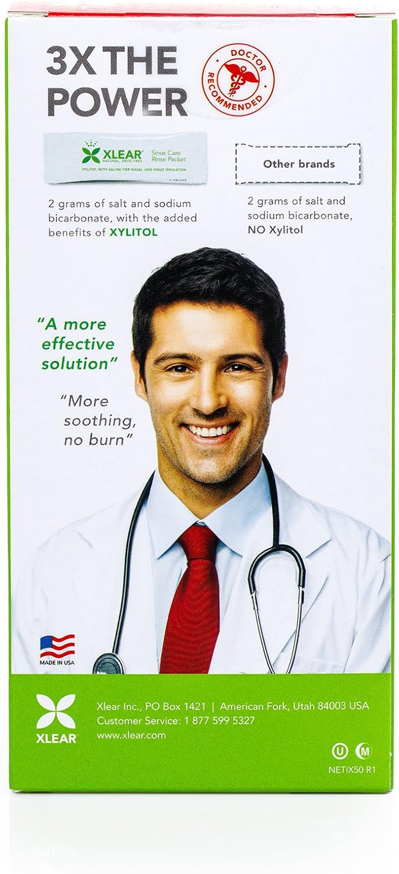 Xlear Natural Neti Pot Sinus Rinse Refill Packets, Sinus Relief Saline Nasal Rinse with Xylitol (50 Packets) image number 1
