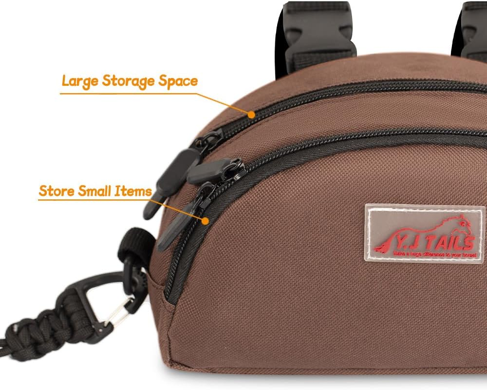 Horse Saddle Bag for Horses, Pommel Packet for Western & Endurance Saddles, Waterproof Saddle Sack for Cellphone Key, Horse Saddle Pouch (Brown) - Brown image number 3