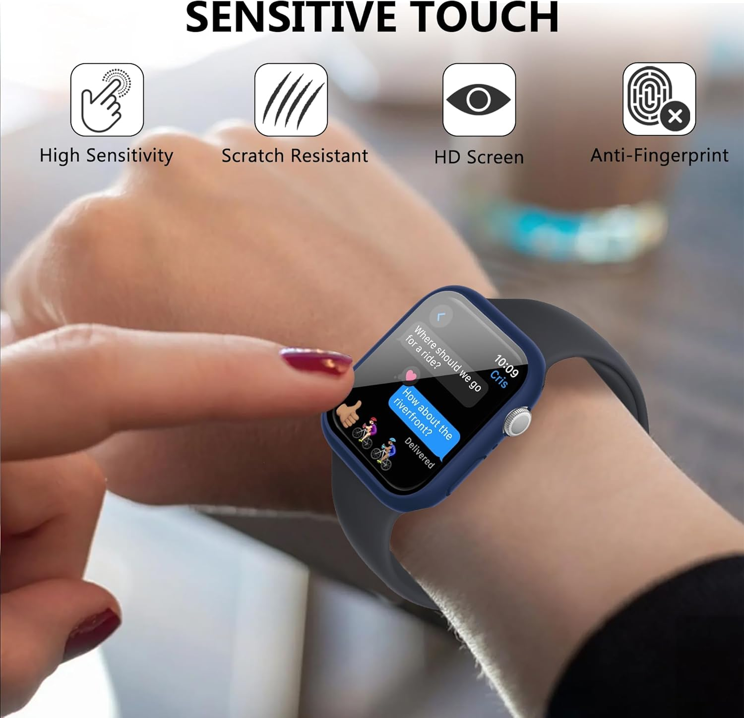 Tiorecime 8 Pack Case for Apple Watch Series SE 3/SE 2/SE/6/5/4 40Mm with Tempered Glass Screen Protector, Hard PC Bumper, Scratch Resistant Protective Cover Compatible with Iwatch SE 3/SE 2/SE/6/5/4 image number 5