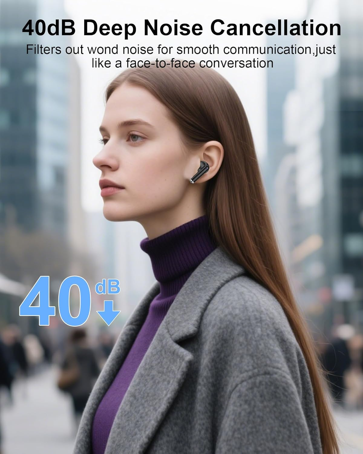 Wireless Earbuds,Bluetooth 5.3 Headphones Deep Bass Ear Buds for Samsung Galaxy S25 Edge Ultra Z Flip Fold 7 S24 S23 S22 S21 A16 A15 A14 A53,Noise Cancelling Mic In-Ear Earphones for Iphone Android image number 5