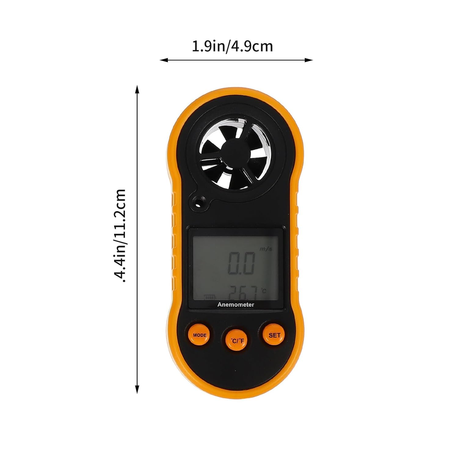 VOSAREA Digital Handheld Anemometer Wind Speed with Backlight Air Velocity Measurement Tool for HVAC Duct Vents Cfm Calculation Temperature Detection - Compact Pocket Design image number 3