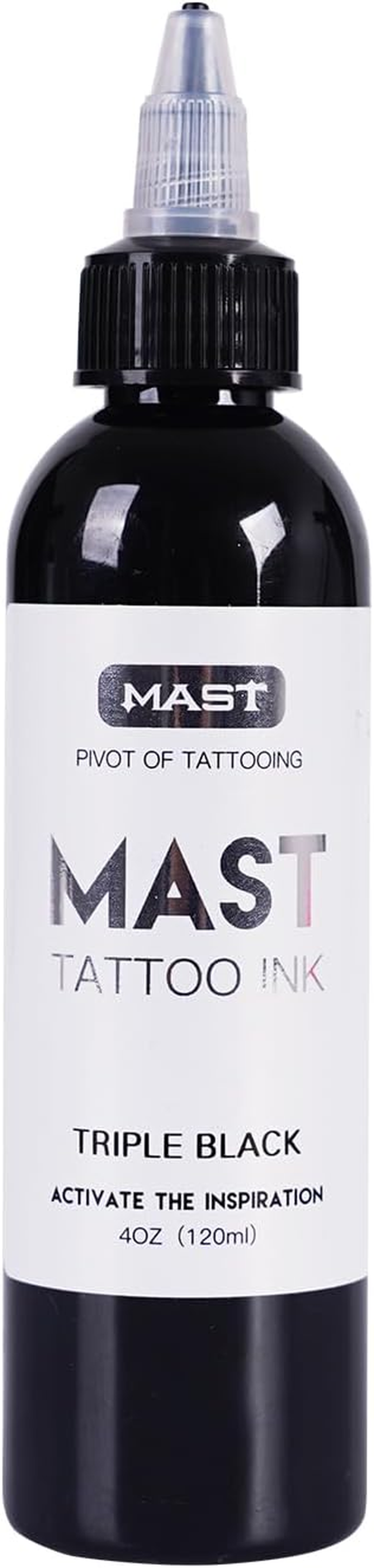Mast Tattoo Ink Tripe Black Color - Premium Pro Tattoo Ink Bottle 4Oz - Vegan Friendly Pigment image number 2