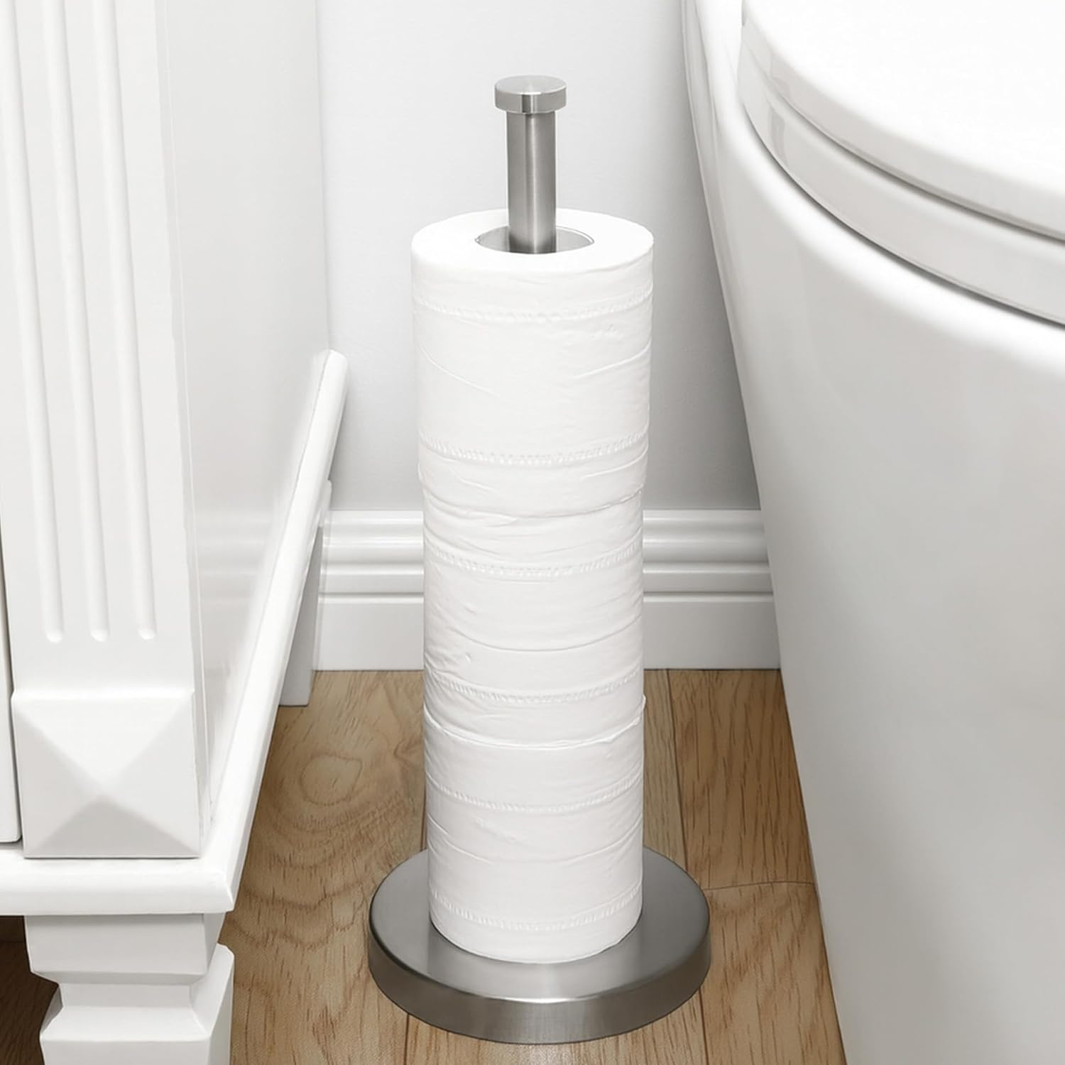KES Toilet Paper Storage Stand, Freestanding Bathroom Toilet Paper Holder Storage for 3 Rolls Toiler Roll Storage Stainless Steel Brushed Nickel, BPS201S39-2 image number 4