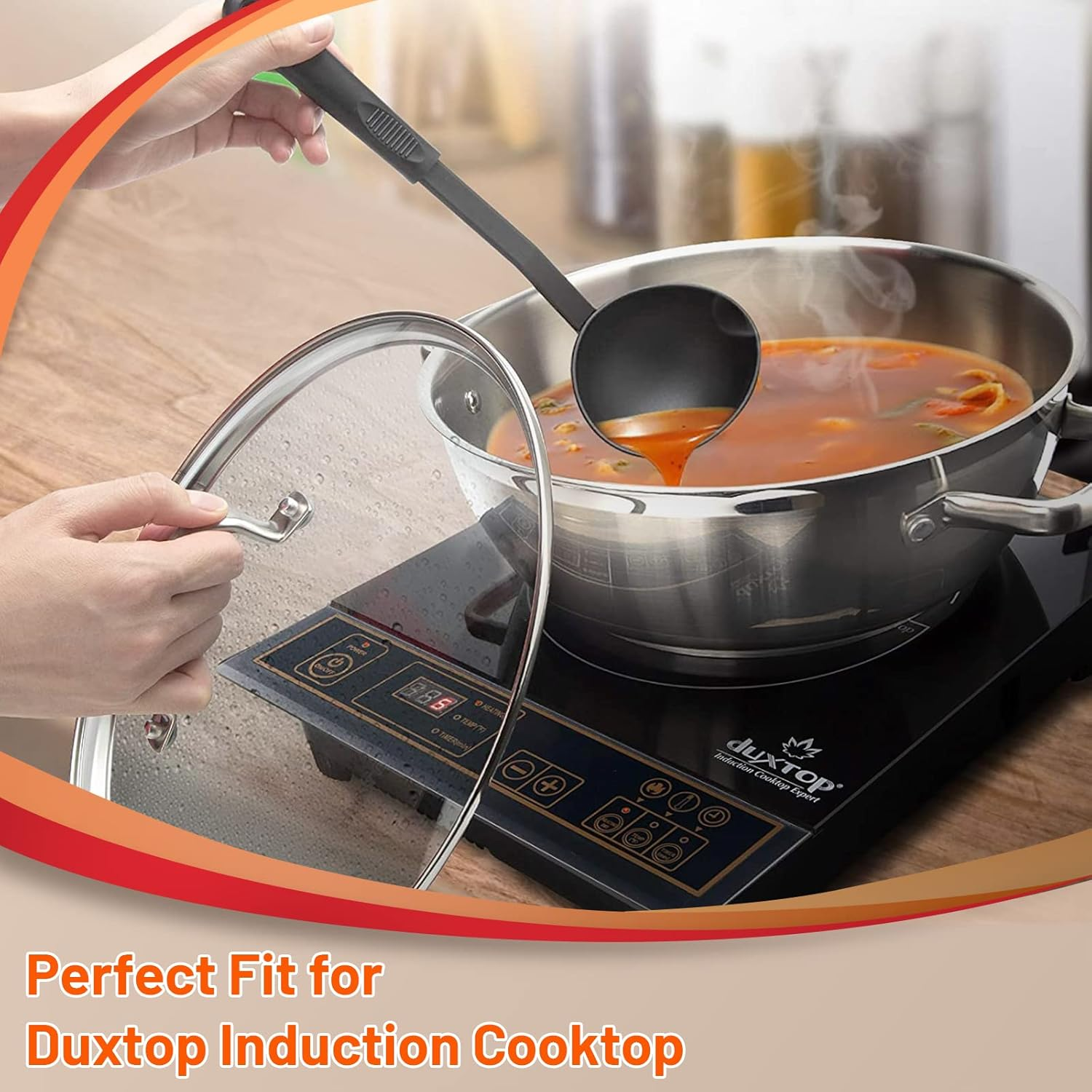 Duxtop Professional Stainless Steel Cooking Pot, 5.7-Quart Stock Pot with Glass Lid, Impact-Bonded Technology image number 1