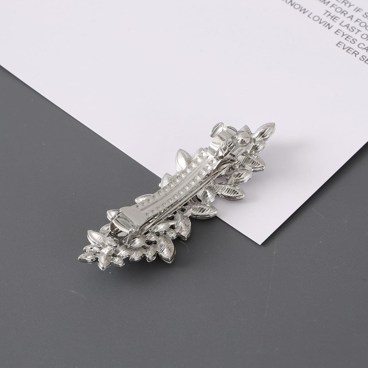 2Pcs Rhinestone Hair Clips, Betterjonny Crystal Pearl Hair Barrettes Flower Sparkle Hairpins French Wedding Prom Hair Clip Barrettes for Women Girls Bridal image number 2