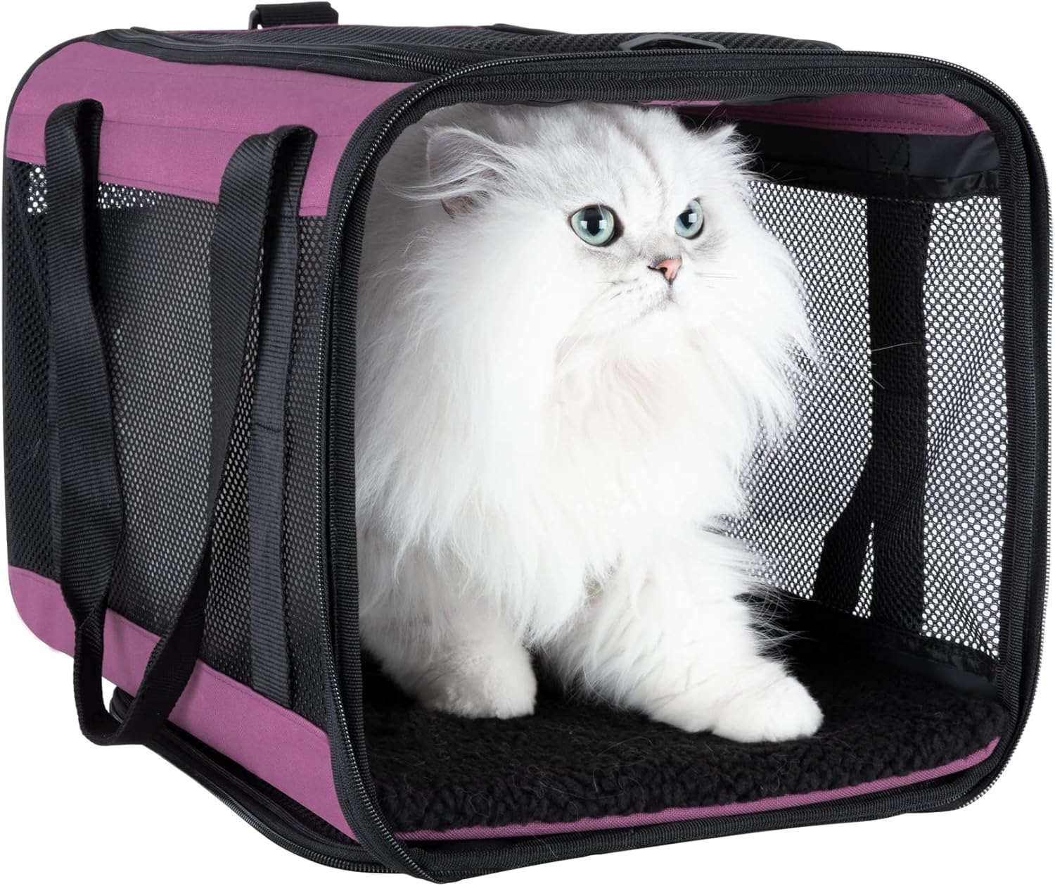 Petisfam Soft Large Cat Carrier with Privacy Zipped Flaps for Sensitive and Nervous Cats